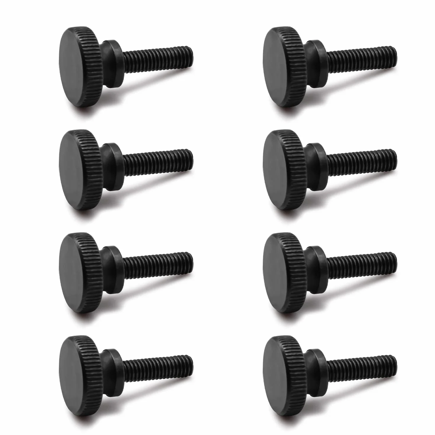 Śruby M6, LERANXIN 8 sztuk śrub radełkowanych M6 × 20 mm, czarne, stop cynku, śruba zaciskowa M6, do urządzeń mechanicznych, oprzyrządowania, sprzętu gospodarstwa domowego