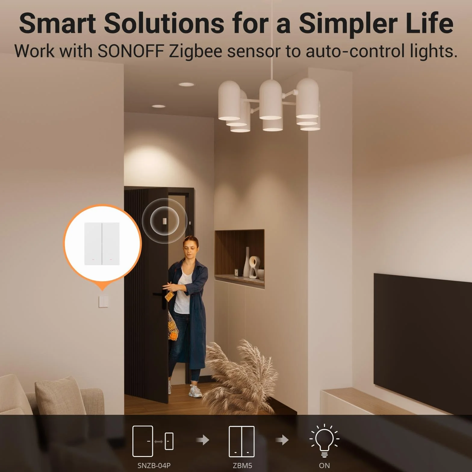 SONOFF Smart Light Switch, Wymaga SONOFF Zigbee Hub, Smart Switch, Bez Zera lub z Zerem, APP Remote Control, Zigbee Switch ZBM5 80-Type, 2-klawiszowy