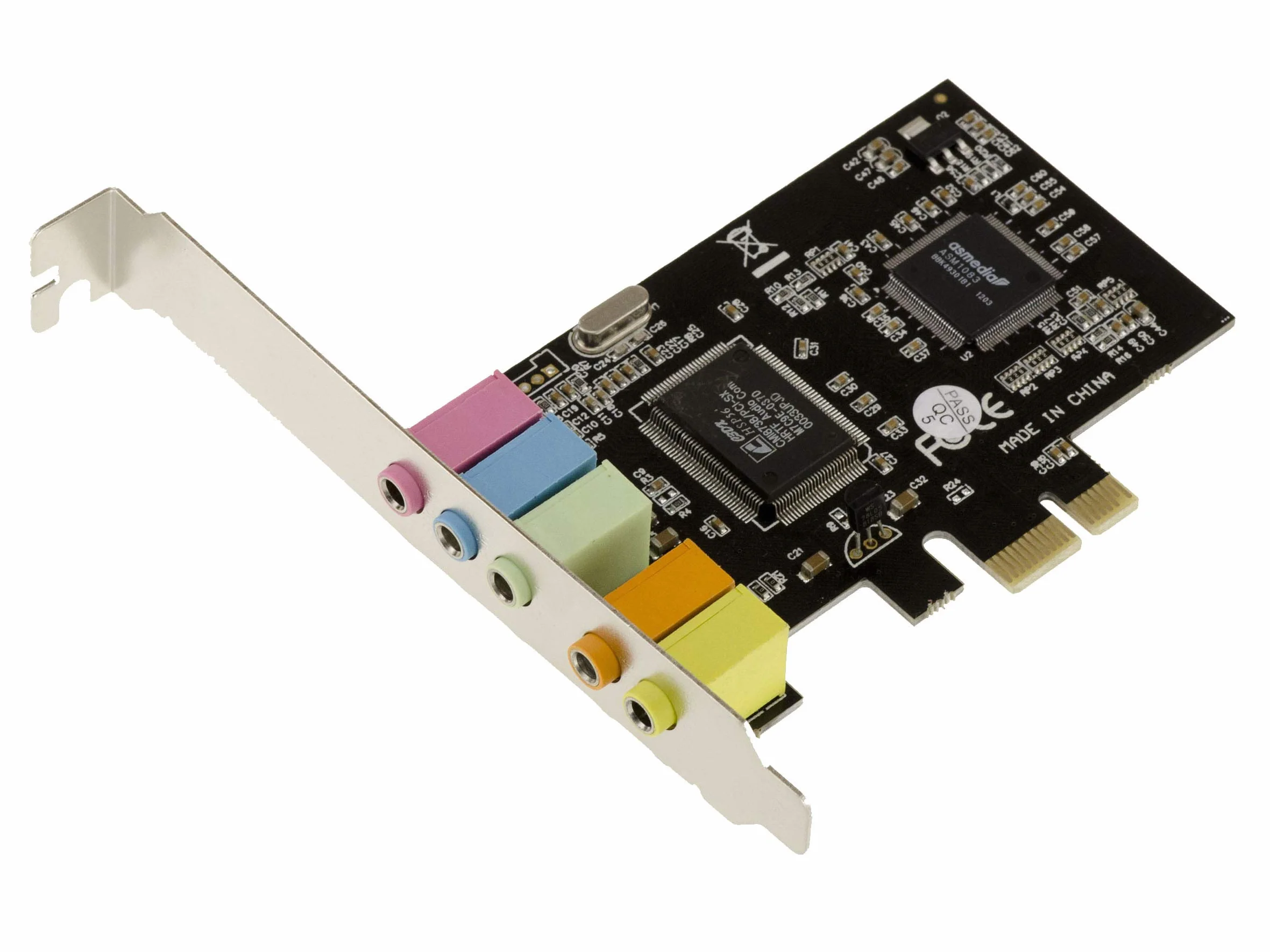 KALEA-INFORMATIQUE 5.1-kanałowa karta dźwiękowa PCI Express CMedia CMI8738 PCIe x1 niski profil