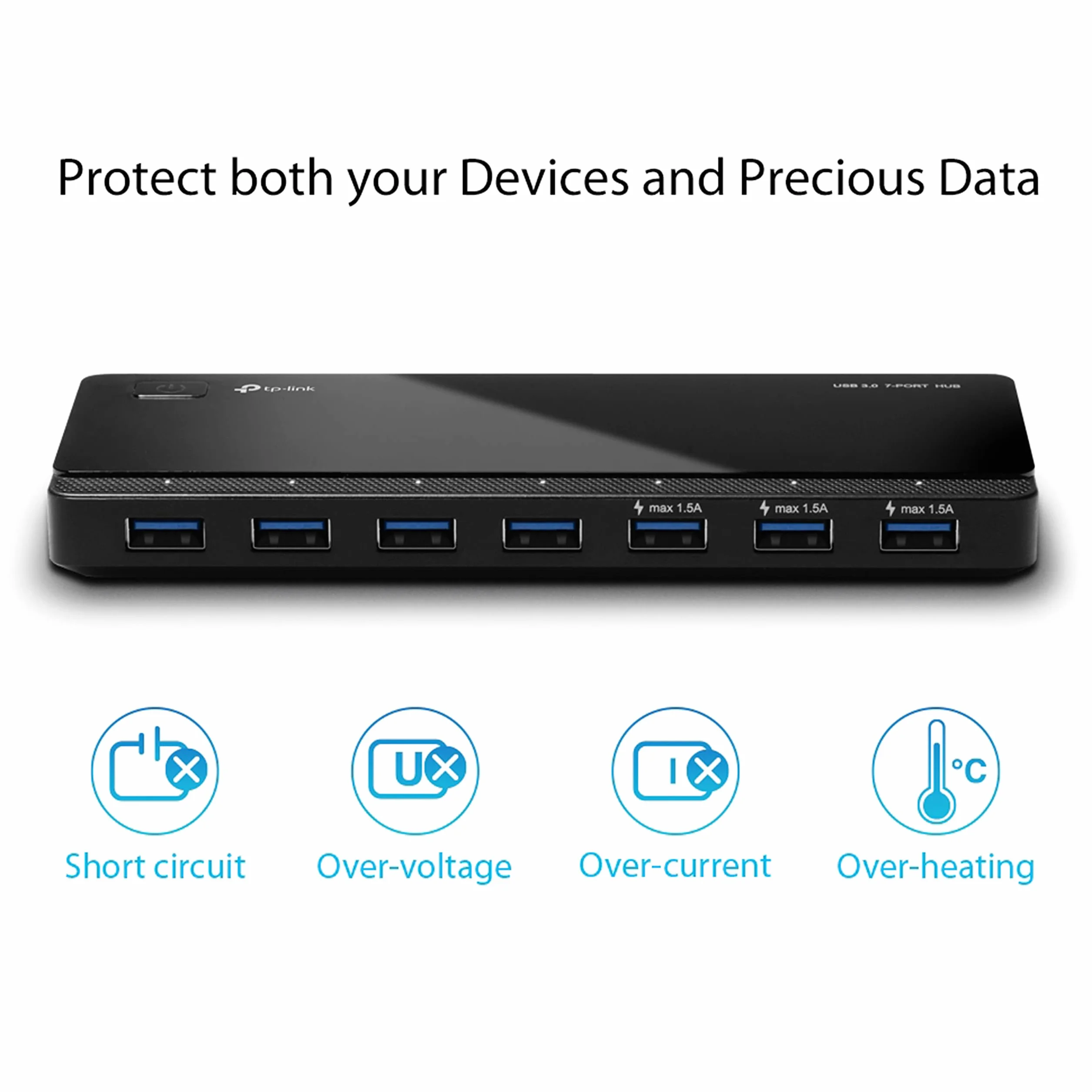 TP-Link UH700 7-portowy Hub USB 3.0 5 Gbps czarny
