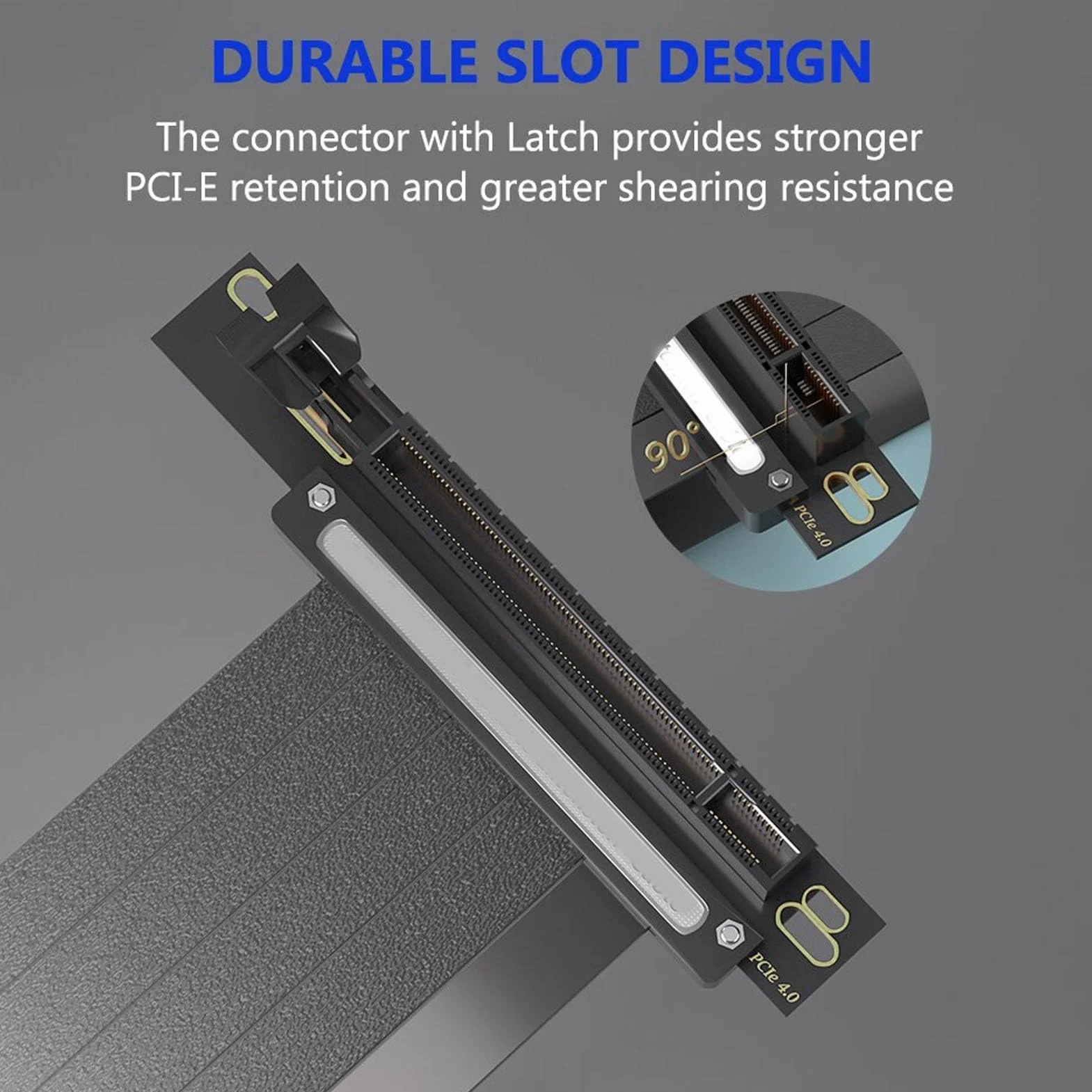 Kabel Riser PCIe 4.0 16X 90° GPU Ekranowany EMI do RTX3080ti