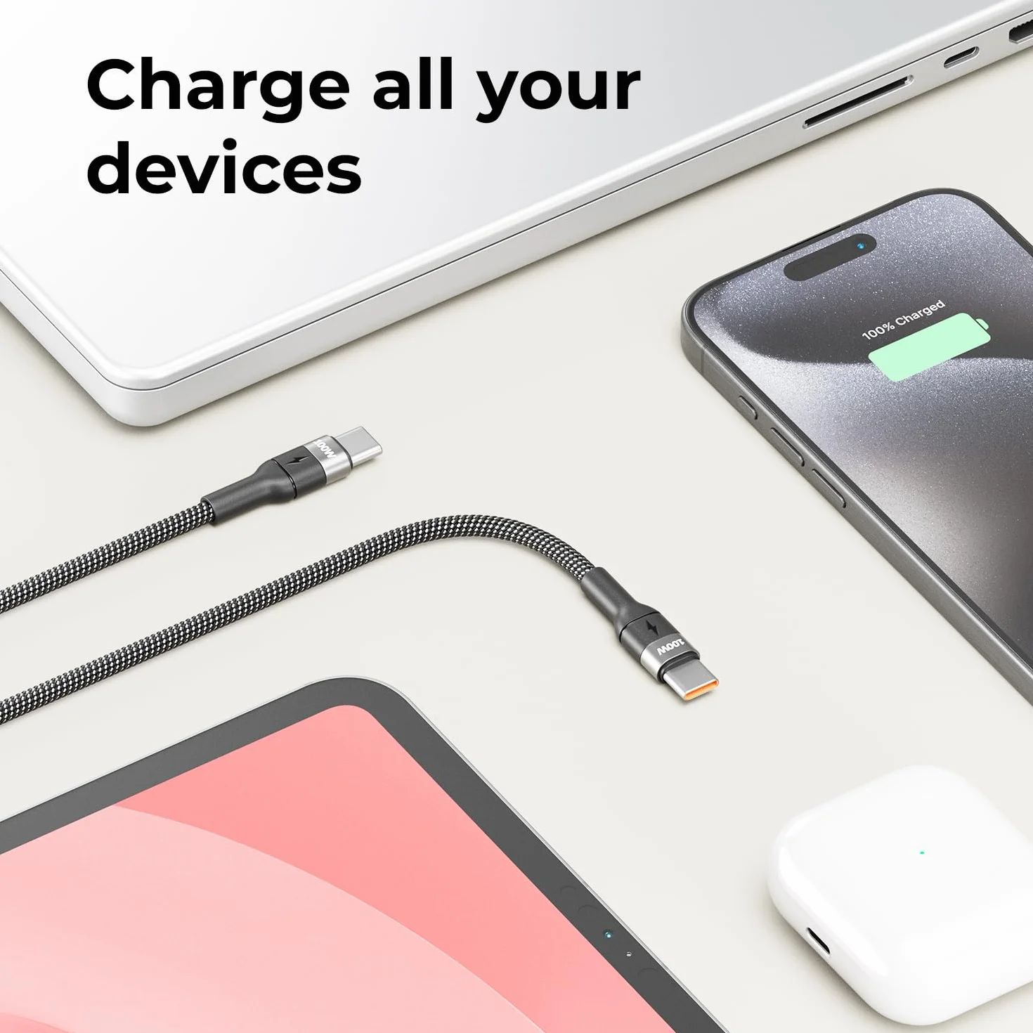 deleyCON 3,0m Kabel USB-C 100W Szybkie ładowanie PD 3.0 PPS C na C