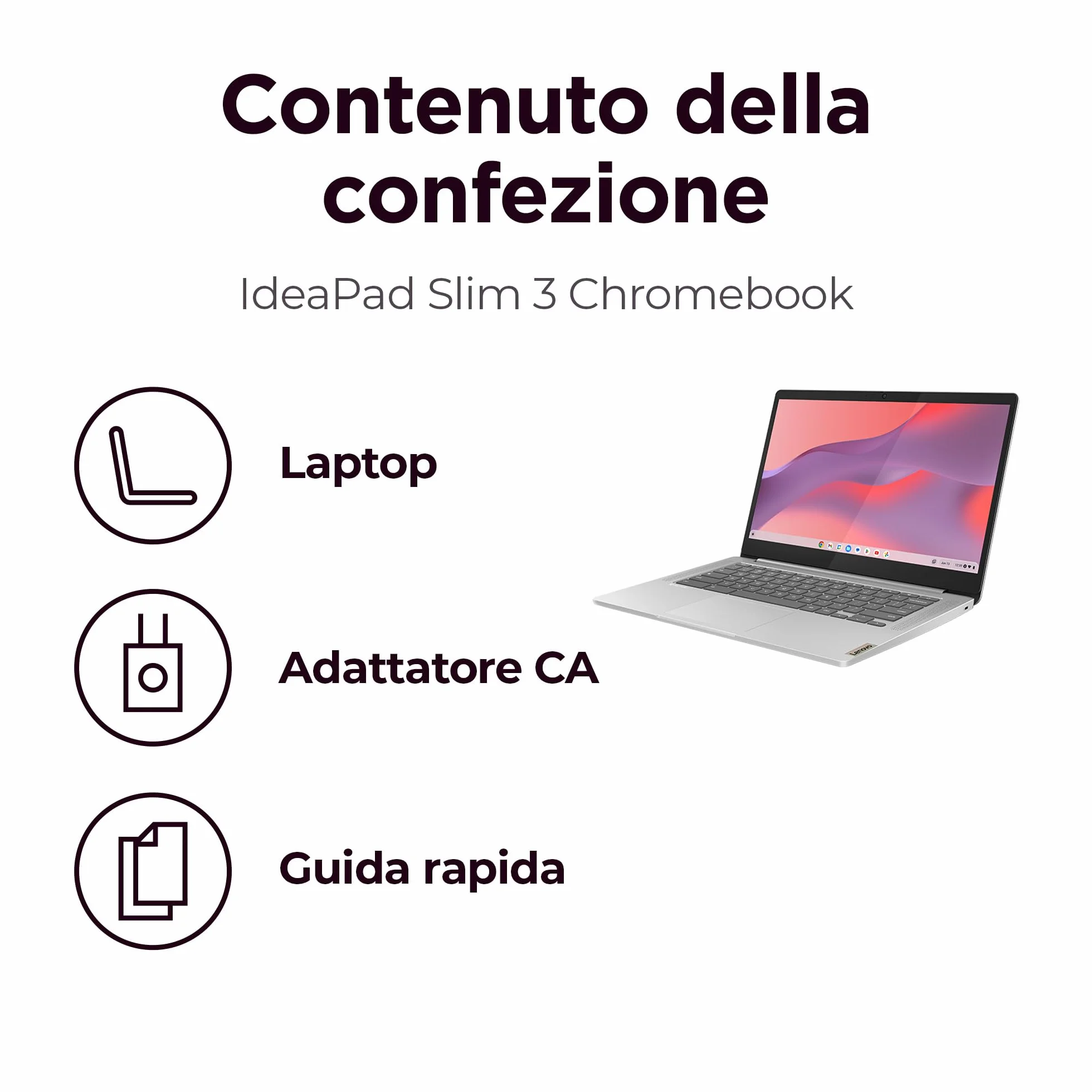Lenovo IdeaPad Slim 3 Chromebook 14" FHD MediaTek Kompanio 520 8 GB RAM 128 GB eMMC ChromeOS WiFi 6 Abyss Blue