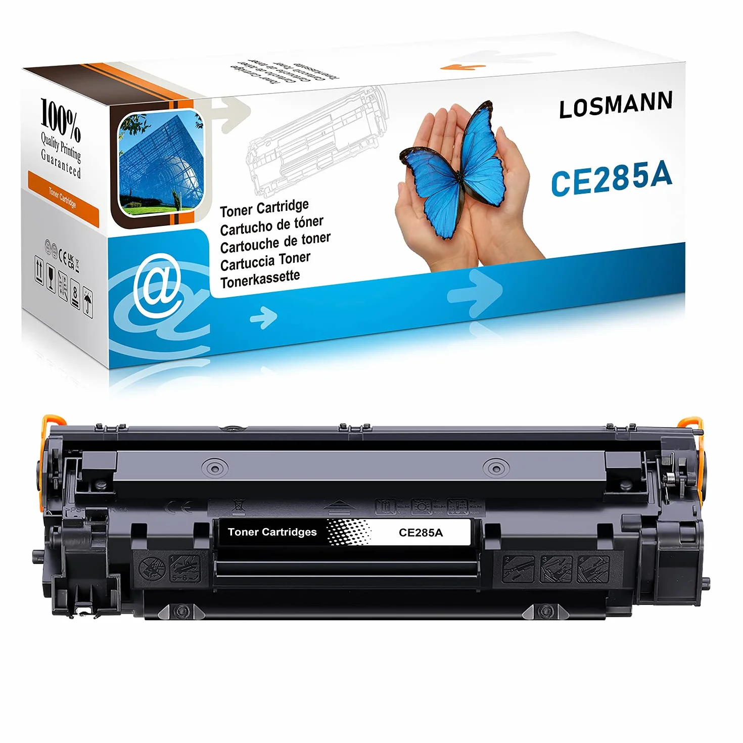 LOSMANN 1 x czarny toner kompatybilny z HP 85A CE285A do drukarek Laserjet Pro P1005, P1006, P1102W, P1102, M1132MFP, M1217NFW, M121NF, M1213NF, M1132, P1100, M1136, M12136. 0 12 M1. 130 M1134