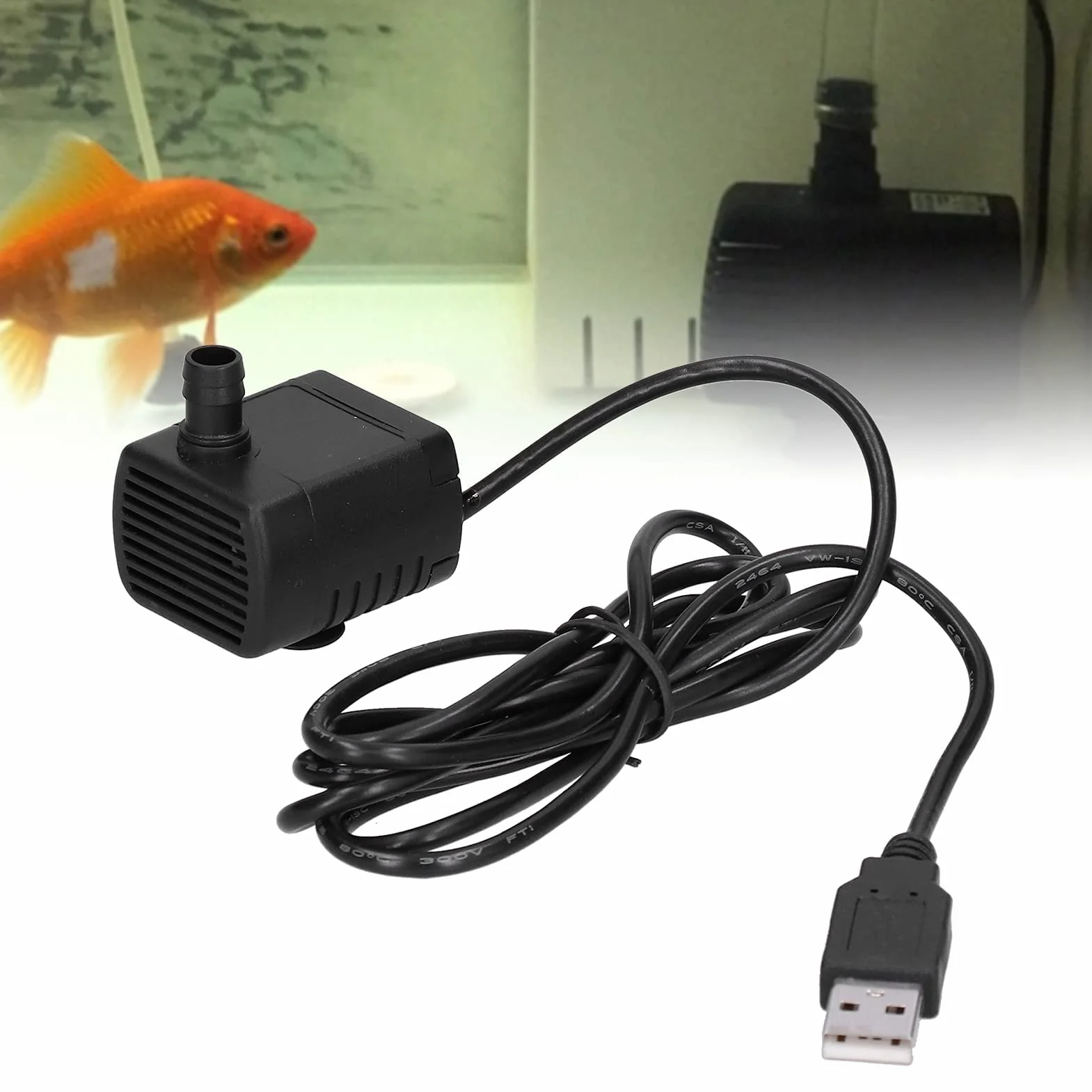 Mini Pompa do Akwarium 230L/H Bezszczotkowa Pompa Głębinowa Wtyczka USB DC 12V Pompa Wodna do Stawu Fontanny Akwarium