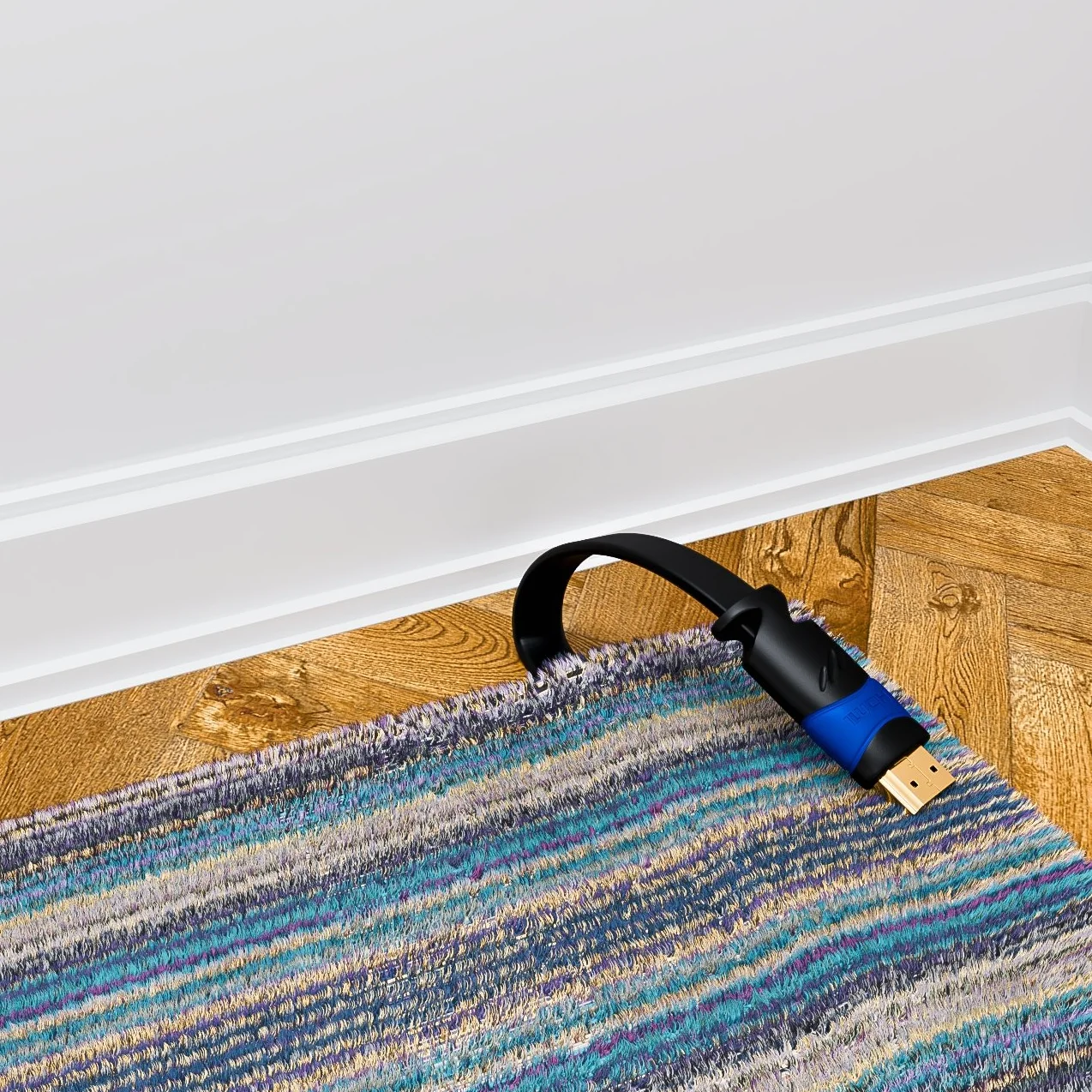 deleyCON 2m Płaski Kabel HDMI - Kompatybilny z HDMI 2.0 do 1.4 - UHD 4K HDR 3D 1080p 2160p ARC - High Speed z Ethernet - Czarny