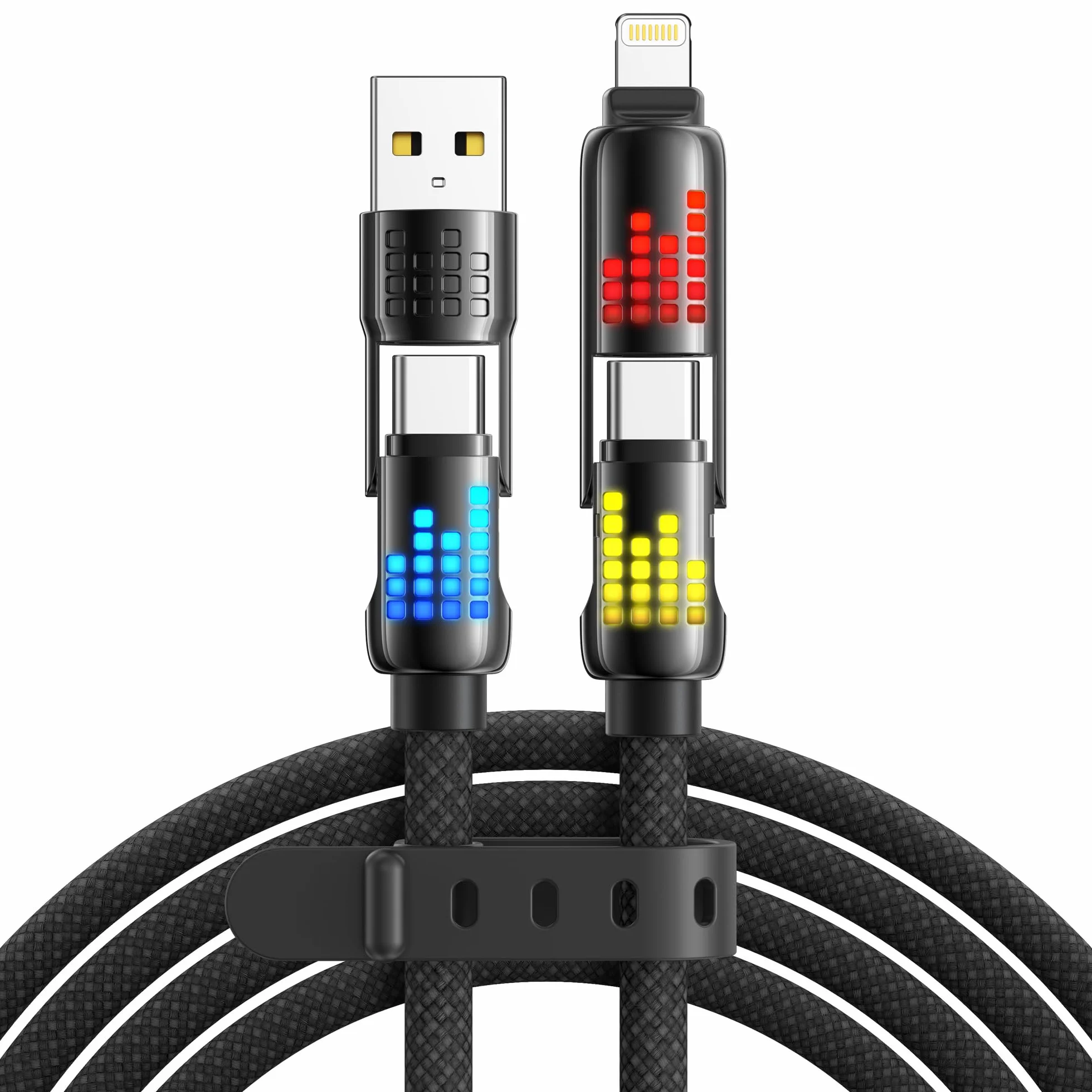 RAVIAD Wielofunkcyjny kabel USB 4 w 1 240 W 2 M USB C/USB A na Lightning iPhone 16/15/14