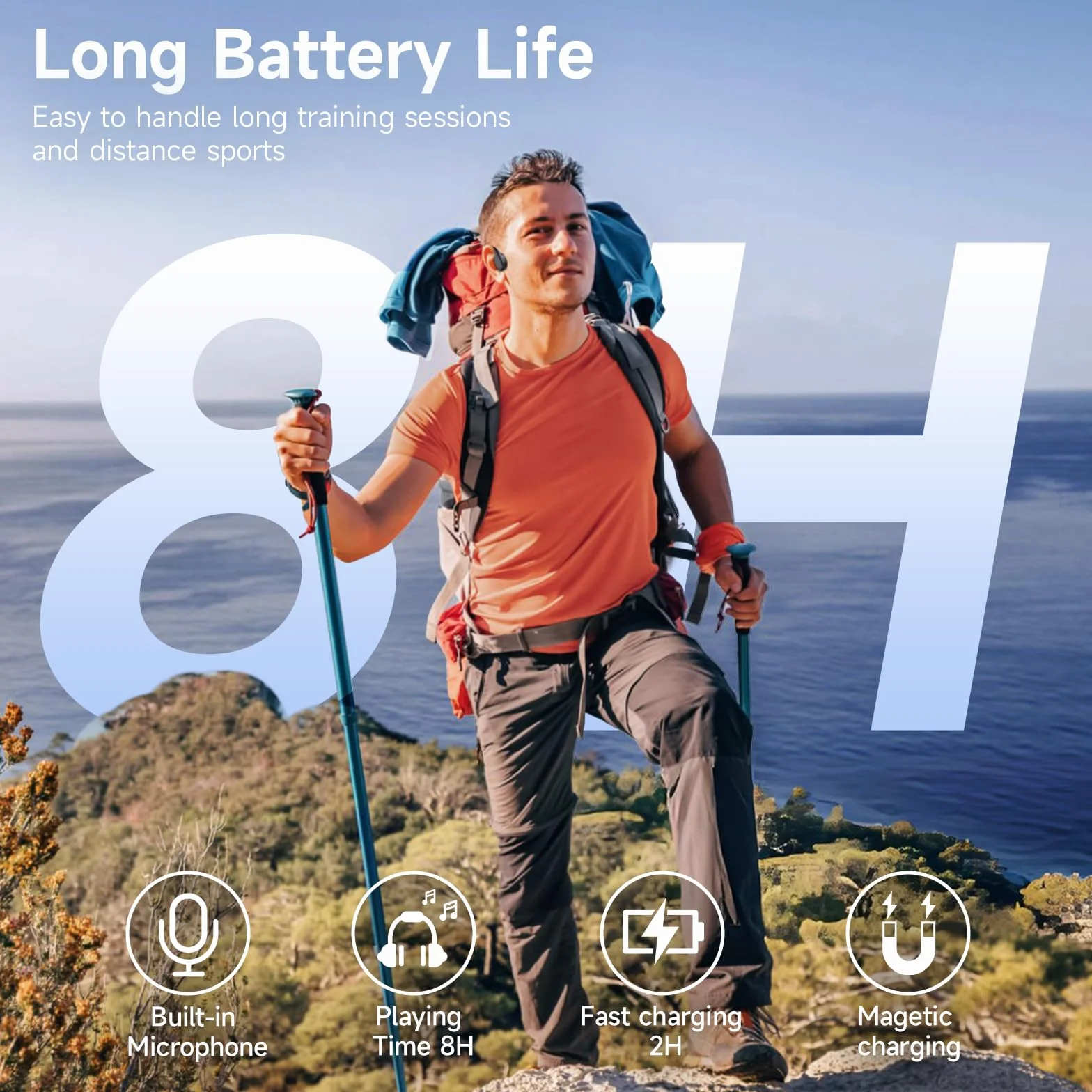 LOBKIN Słuchawki do pływania, słuchawki przewodnictwa kostnego do pływania Bluetooth 5.4 Wodoodporne Bezprzewodowe IPX8 z 32 GB Odtwarzaczem MP3