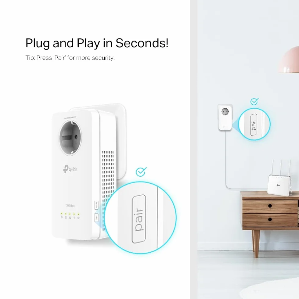 TP-Link TL-WPA8631P KIT Zestaw Powerline AV1300 WiFi AC1200 3 porty Gigabit OneMesh
