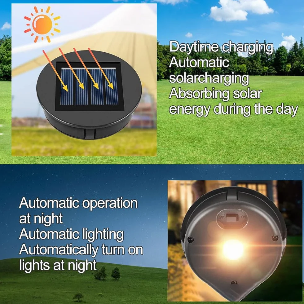 Lampy solarne, części zamienne, 2 x śred. 8 cm, lampa solarna z jasnymi diodami LED, do lamp ogrodowych, wiszących latarni, ogrodu, tarasu, chodnika