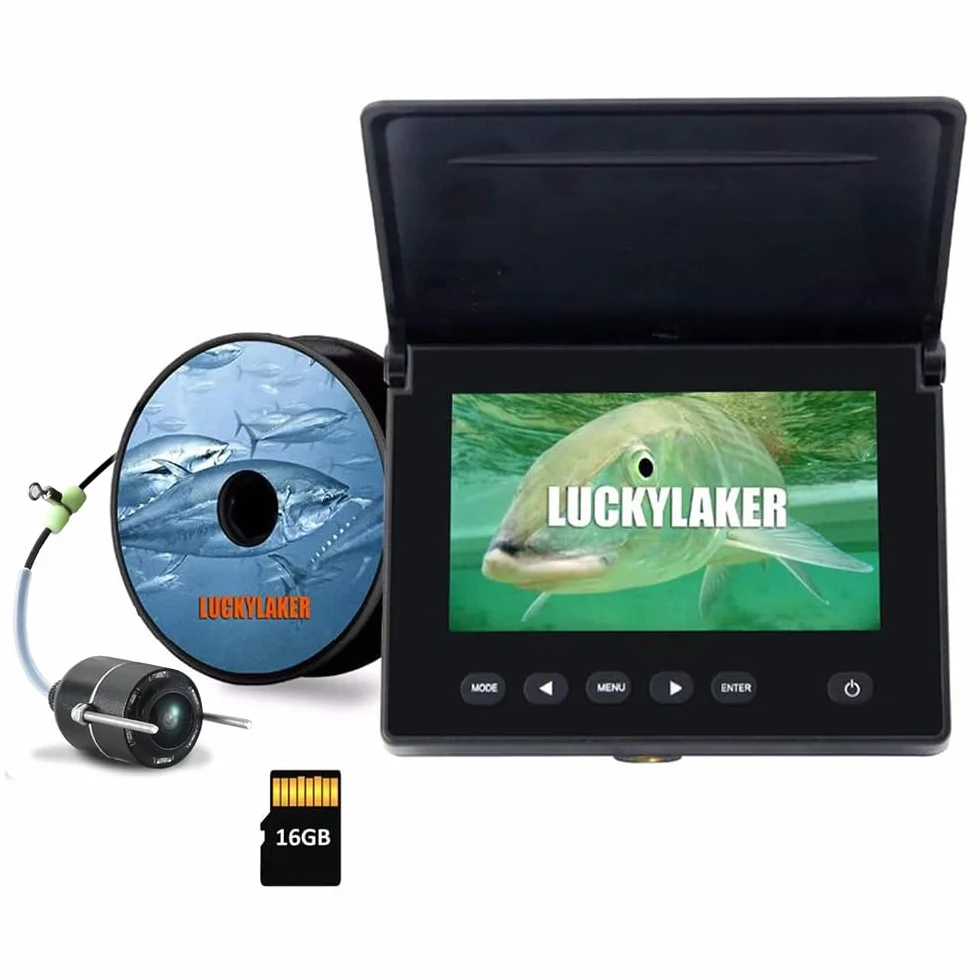 LUCKY podwodna kamera wędkarska z wykrywaczem ryb LED i monitorem LCD