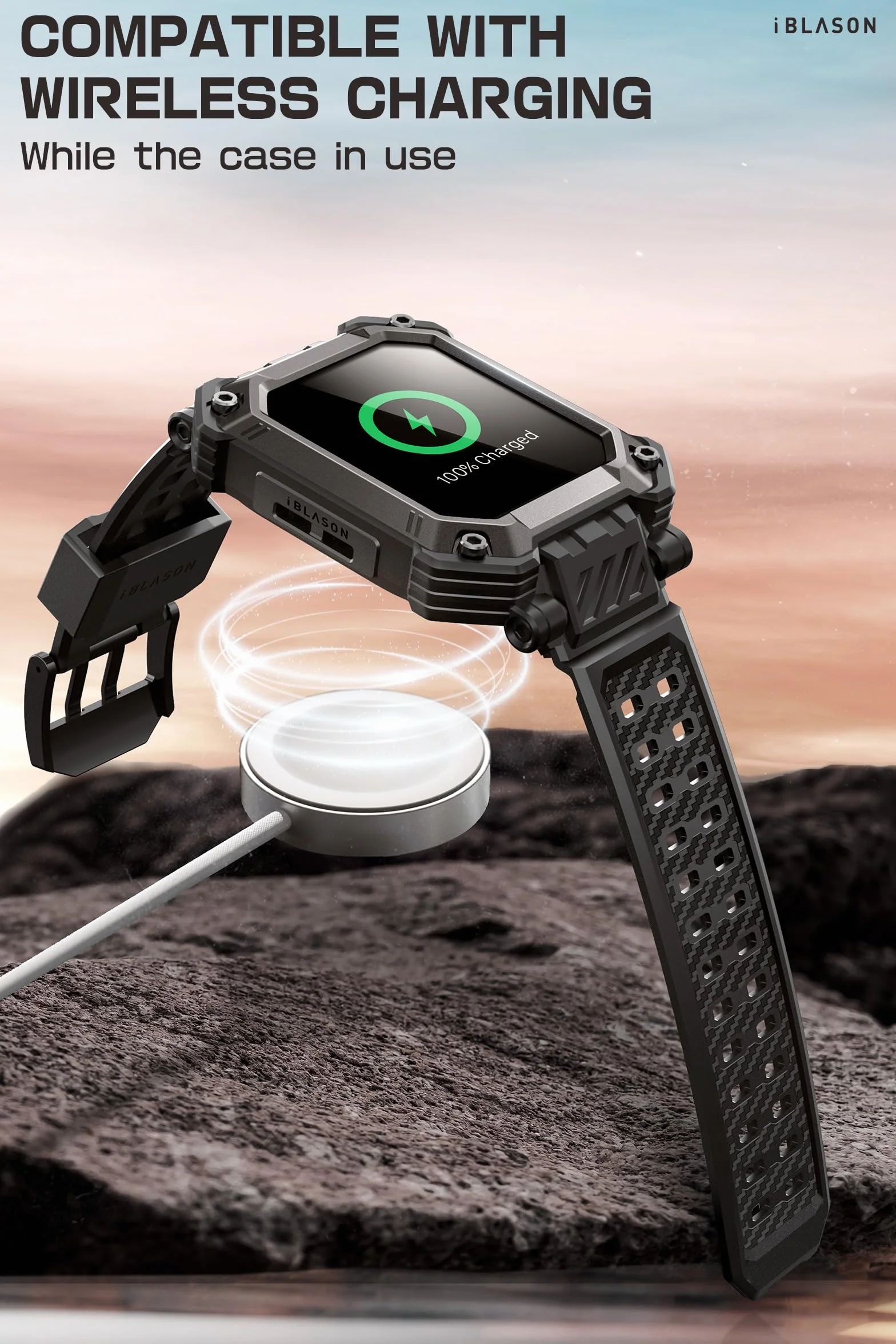 i-Blason Armorbox Etui do Apple Watch Series10 46 mm z regulowanym paskiem odpornym na wstrząsy