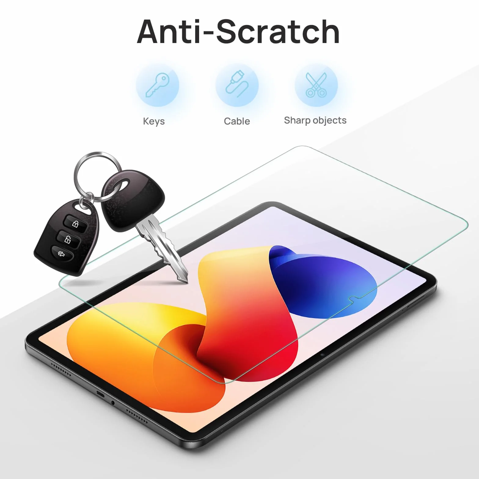 Gerutek Zestaw 2 ochraniaczy ekranu do Xiaomi Redmi Pad 2 Pro/Redmi Pad Pro/Xiaomi Poco Pad 12,1 cala 2024, twardość 9H, odporne na zarysowania, szkło hartowane HD, przezroczyste, odporne na