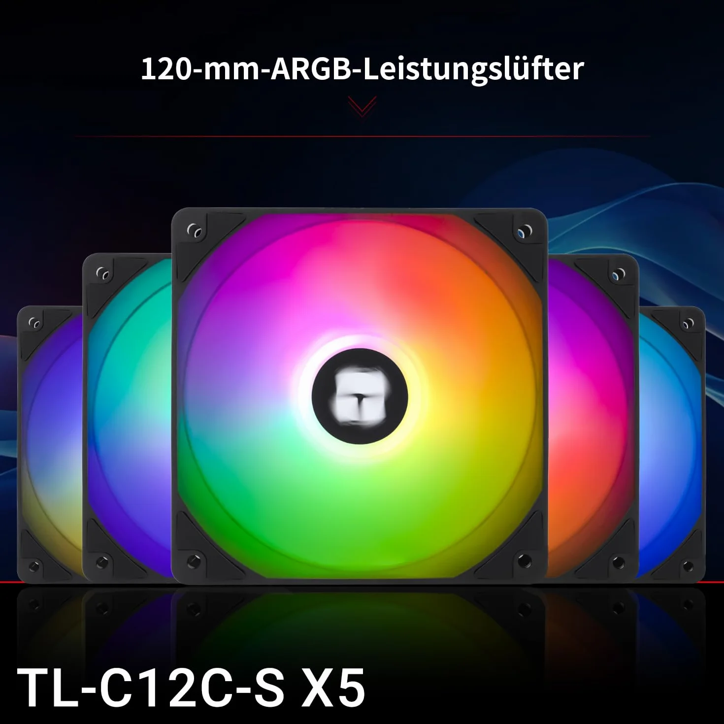 Thermalright TL-C12C-S X5 120 mm CPU PWM ARGB Wentylator Czarny 5 sztuk