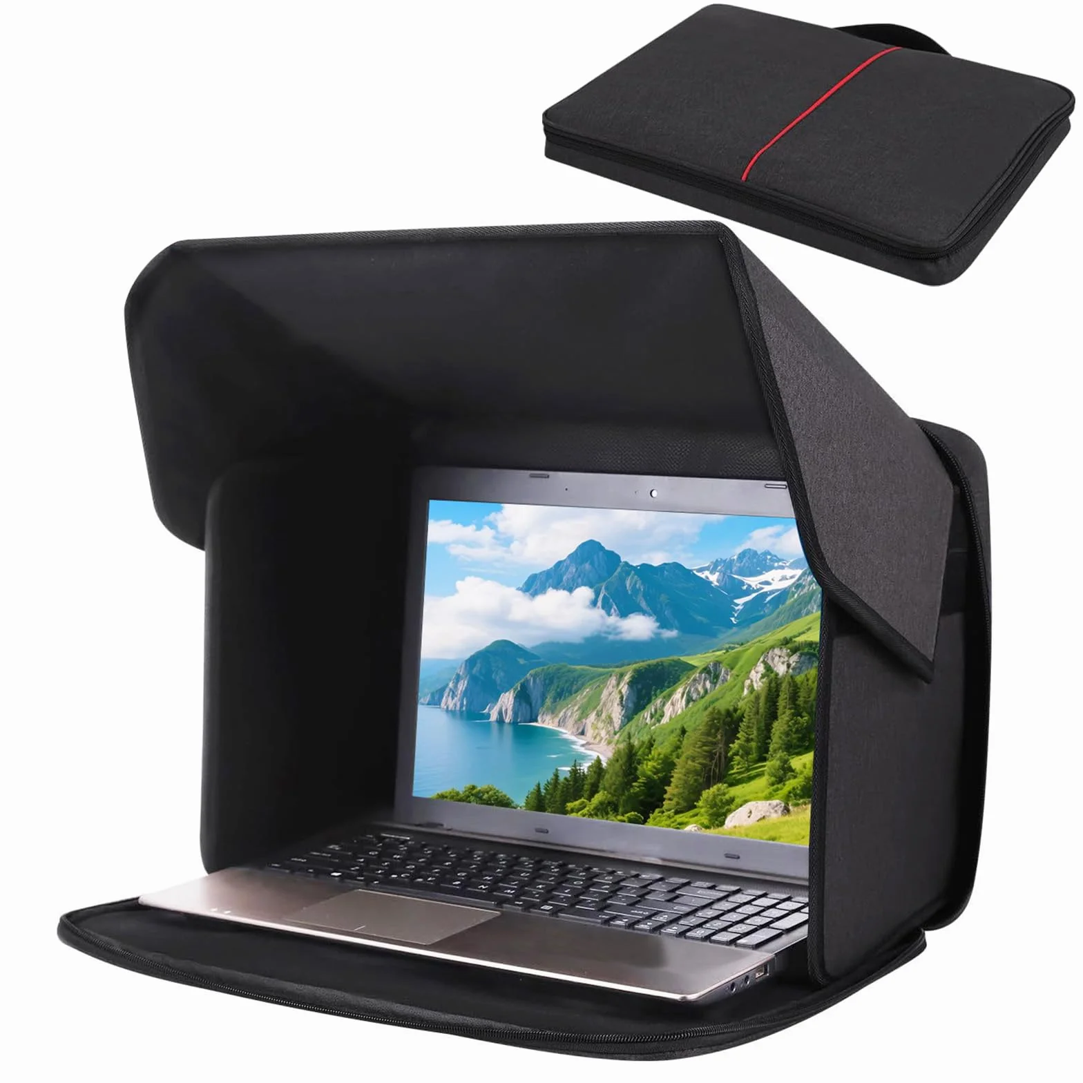 Składana wodoszczelna osłona na laptopa 14" 2 w 1, torba przenośna do pracy i biura