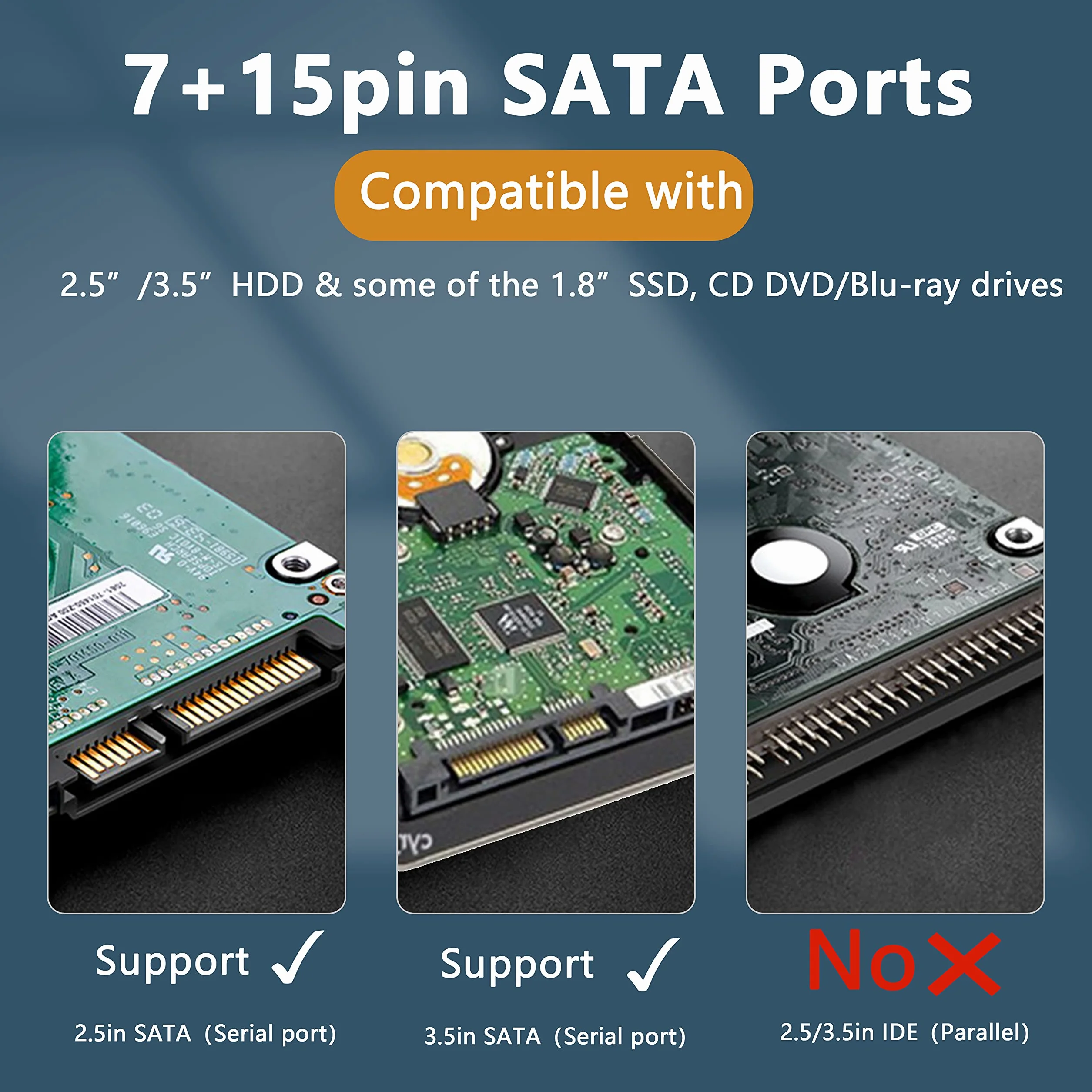 Przedłużacz SATA 50 cm 22-pinowy (7+15) SATA3.0 6 Gb/s męski-żeński z blokadą