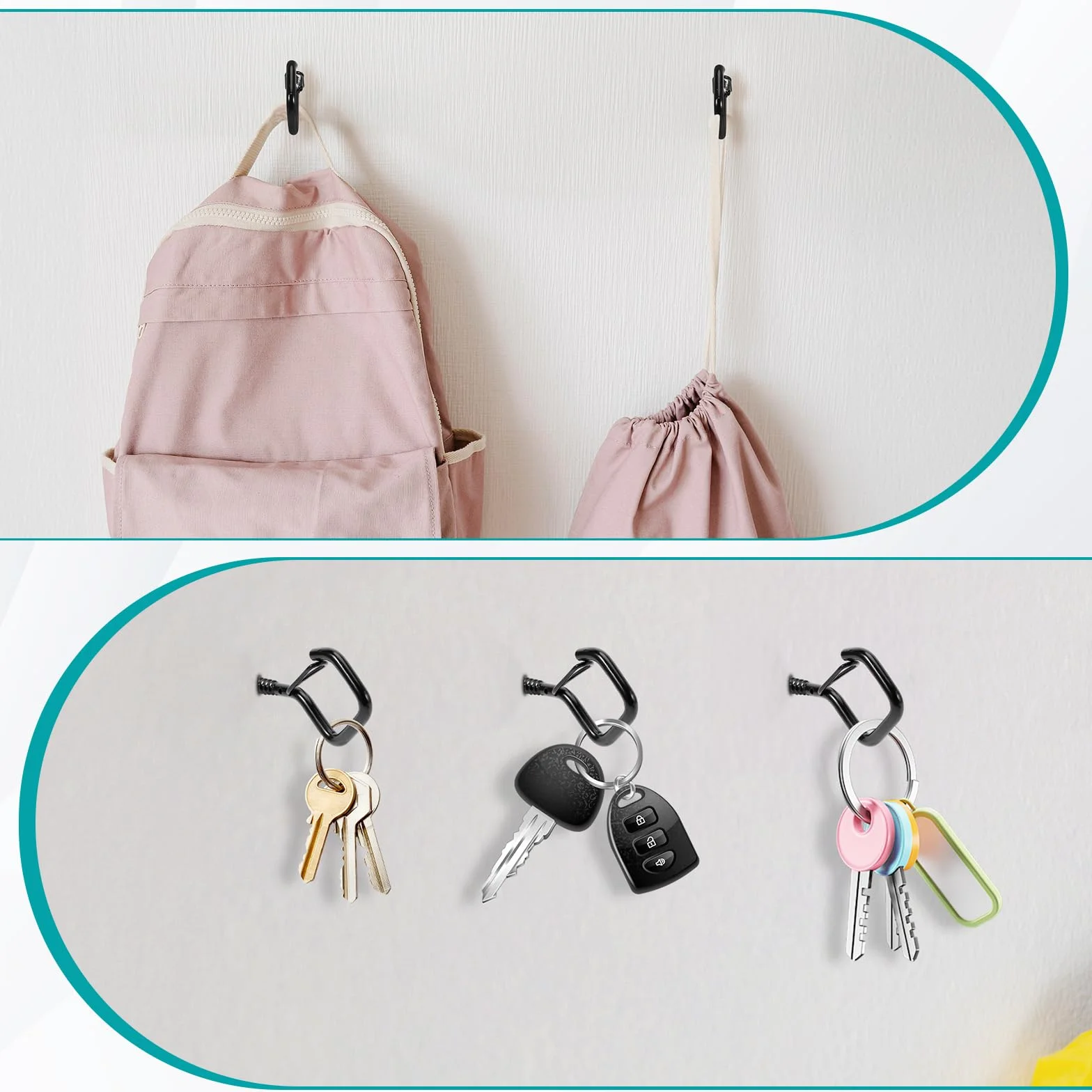 30 Haczyki wkręcane z klamrą bezpieczeństwa, haczyki śrubowe Q-Hanger do oświetlenia imprezowego, roślin, dzwonków wietrznych, klatek dla ptaków, wiszących doniczek, montowane na suficie lub ścianie