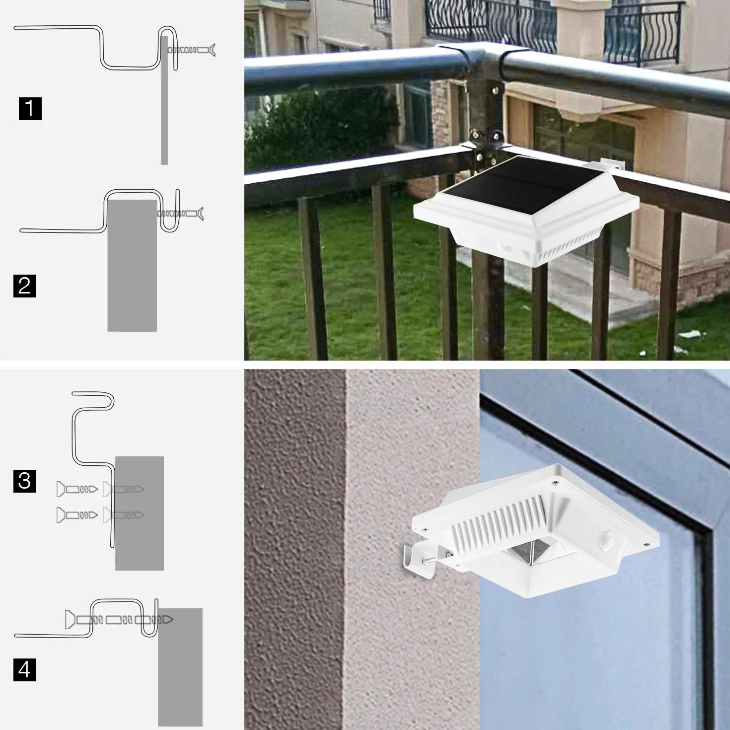 Solarna Lampa Solarna do Rynny Dachowej, do Użytku na Zewnątrz, 25 Diod LED, Automatyczne Włączanie/Wyłączanie, Białe, Zimne Białe Światło (6 Sztuki)