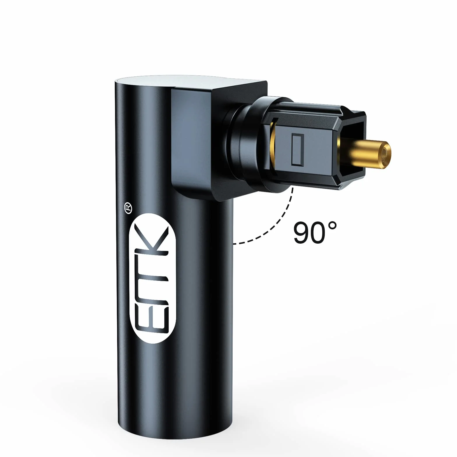Adapter optyczny audio Toslink 90 stopni EMK 2 sztuki czarny