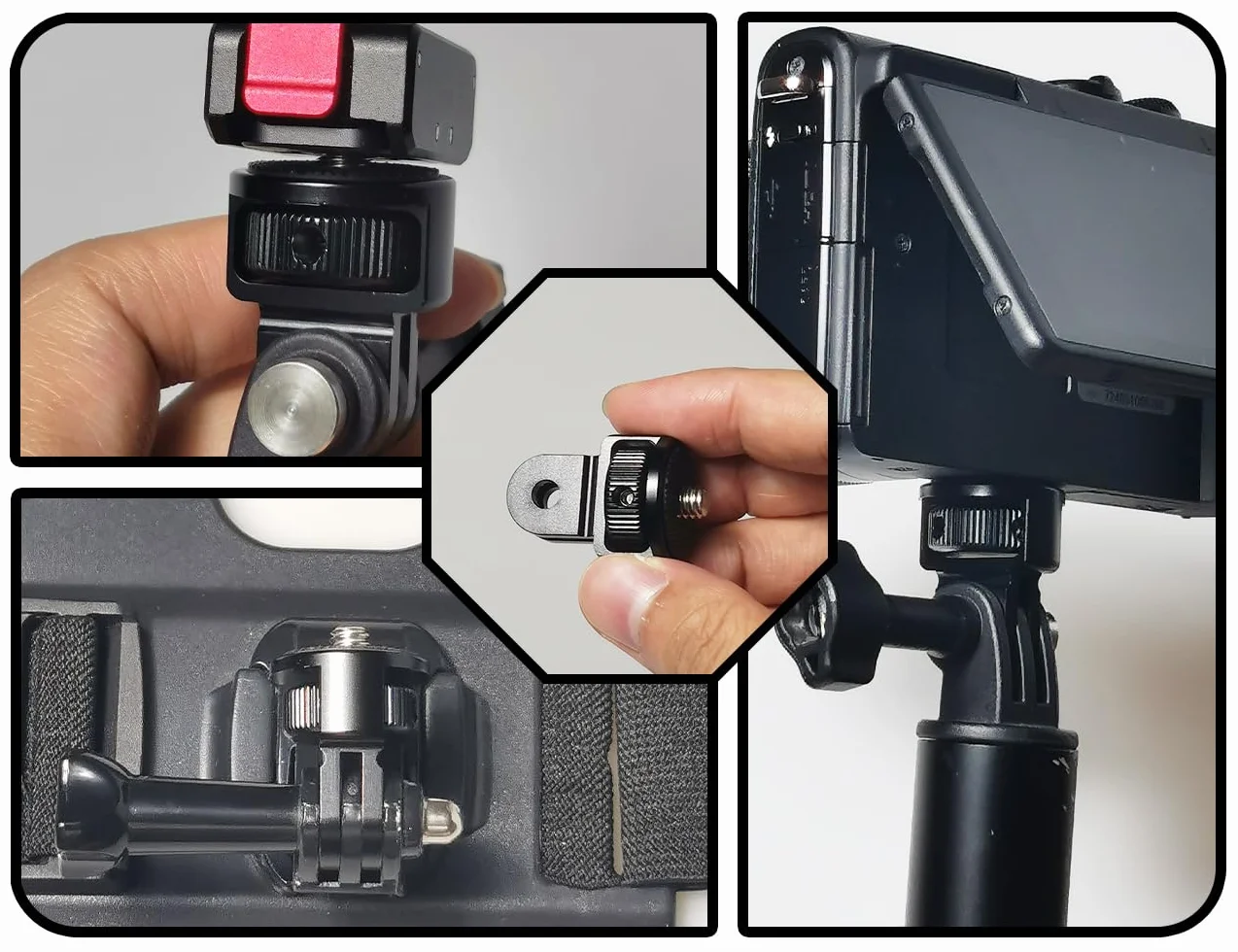 KAPSING 1/4 cala obrót 360° adapter gwintu do statywu akcesoria do aparatu kompatybilny z Gopro Insta 360 X2 X3