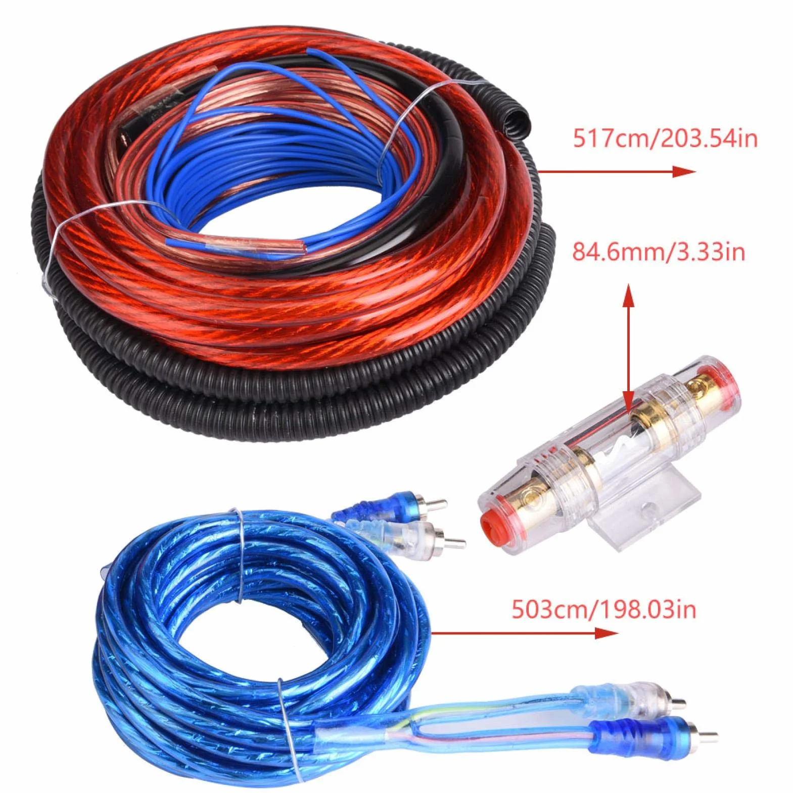 4 Guage 2800W Przewód Wzmacniacz Instalacyjny Zestaw Okablowania Samochodowy Sprzęt Do Audio Subwoofer Kombi Kabli Bezpiecznikowy
