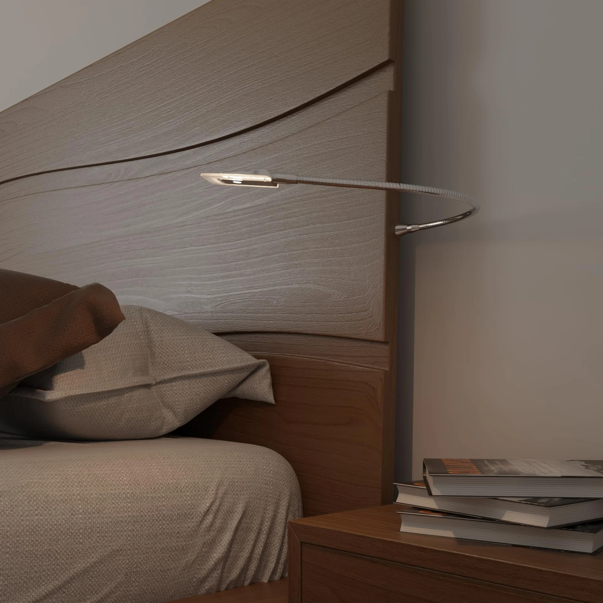 kalb Material für Möbel Lampka nocna LED do czytania, lampa flex, lampka nocna, model: 1 szt. w zestawie chrom