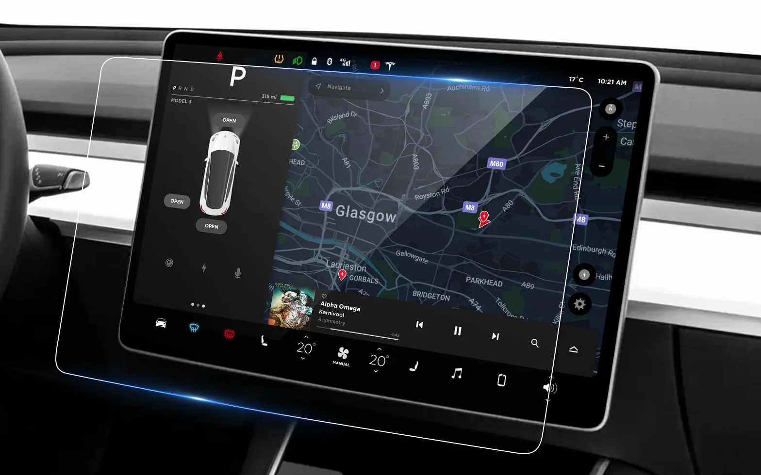 Kompatybilna z Tesla Model 3 2018-2023 i model Y 2020-2024 folia ochronna do nawigacji 15 cali Infotainment System Ekran dotykowy szkło hartowane folia ochronna na wyświetlacz 9H odporna na