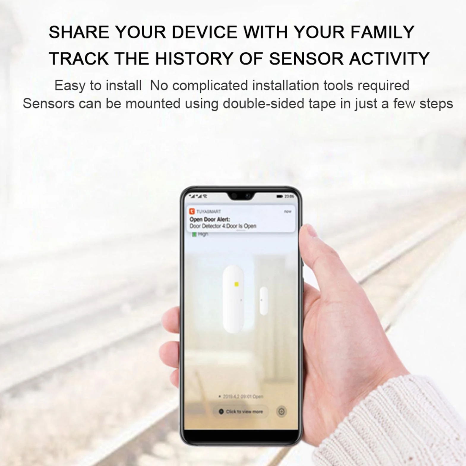 WiFi Czujnik Drzwi i Okien Bezprzewodowy - Stan Otwarte/Zamknięte, Alarm Kompatybilny z Alexa i Google Home
