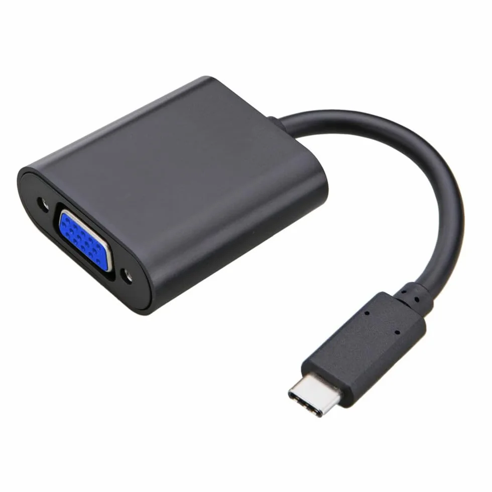 MMOBIEL USB Type C Thunderbolt 3 do VGA Adapter Mężczyzna do żeńskiej 1080p HDTV HDMI Kompatybilny z MacBook 2019-2016 PC Laptop Notebook Projector Monitors czarny