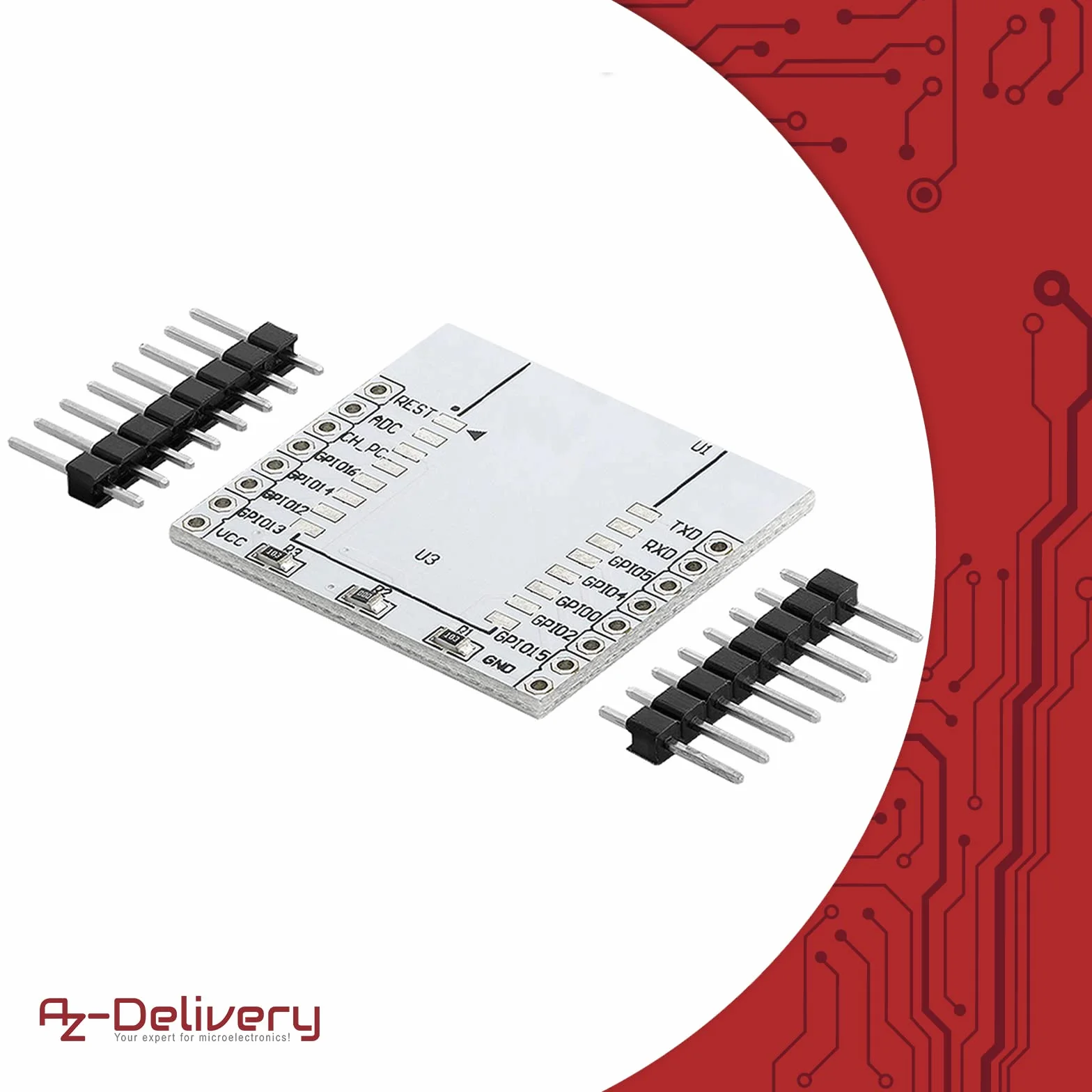 AZDelivery Adapter Board Plate dla ESP8266 ESP8266-12E, ESP-07, ESP-08 WLAN