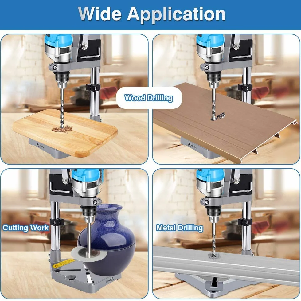 Workbench Repair Tool stojak do wiertarek elektrycznych, bardziej stabilny i precyzyjny do stałych prac DIY, obróbki drewna, napraw domowych i innych ręcznych wiertarek elektrycznych
