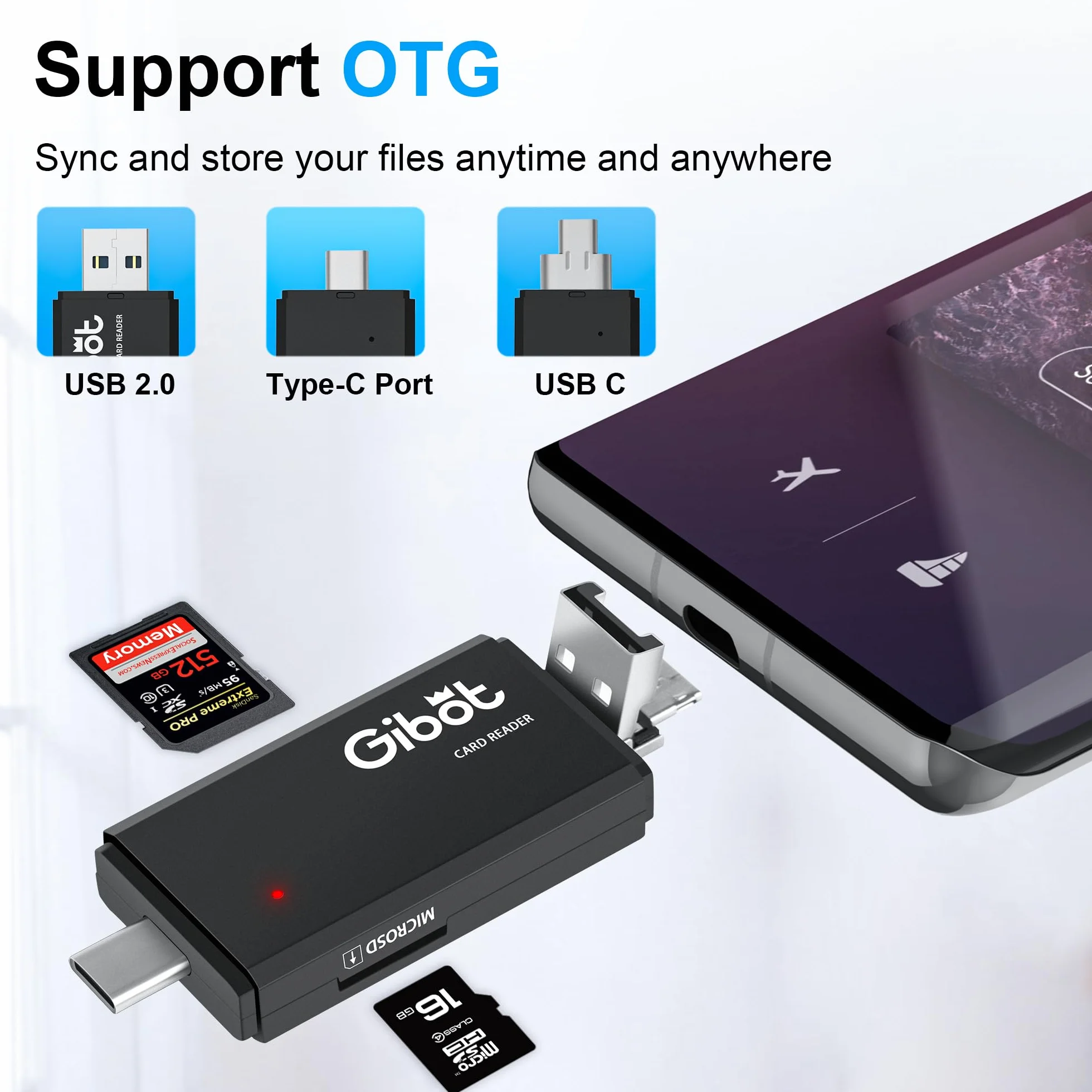 Czytnik kart USB typu C SD Micro SD z Micro USB OTG adapter USB 2.0 do Samsung Huawei Android MacBook laptopów
