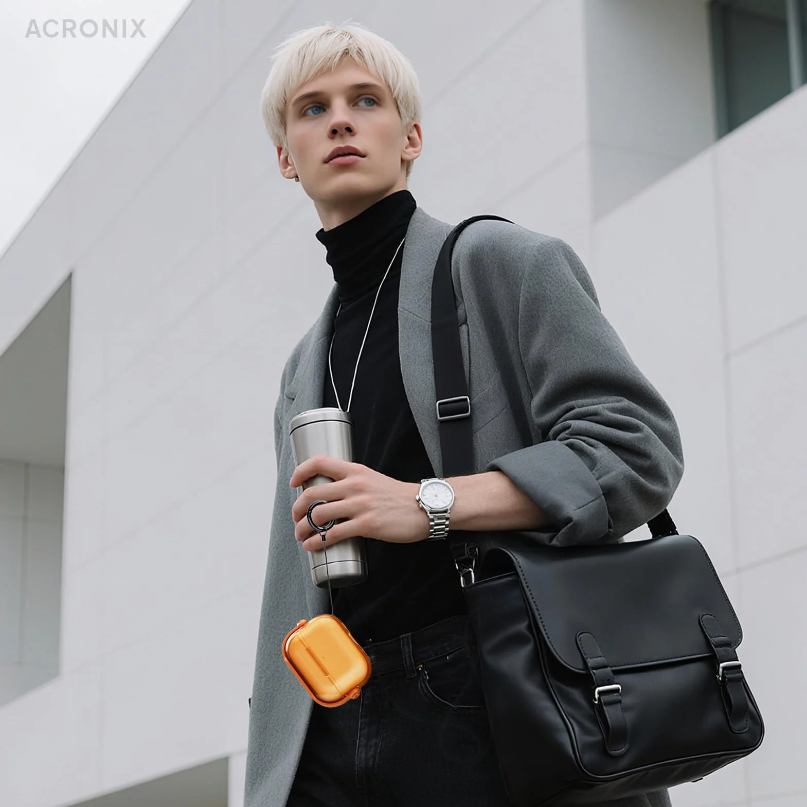 ACRONIX Etui ochronne TPU AirPods Pro 3 (2025) przezroczyste odporne na wstrząsy z klipsem