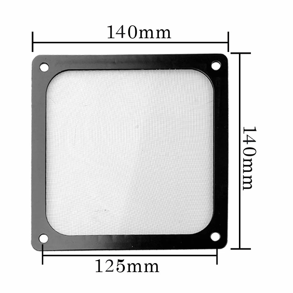 Osłona wentylatora 140x140 mm czarna z filtrem przeciwpyłowym magnetyczna