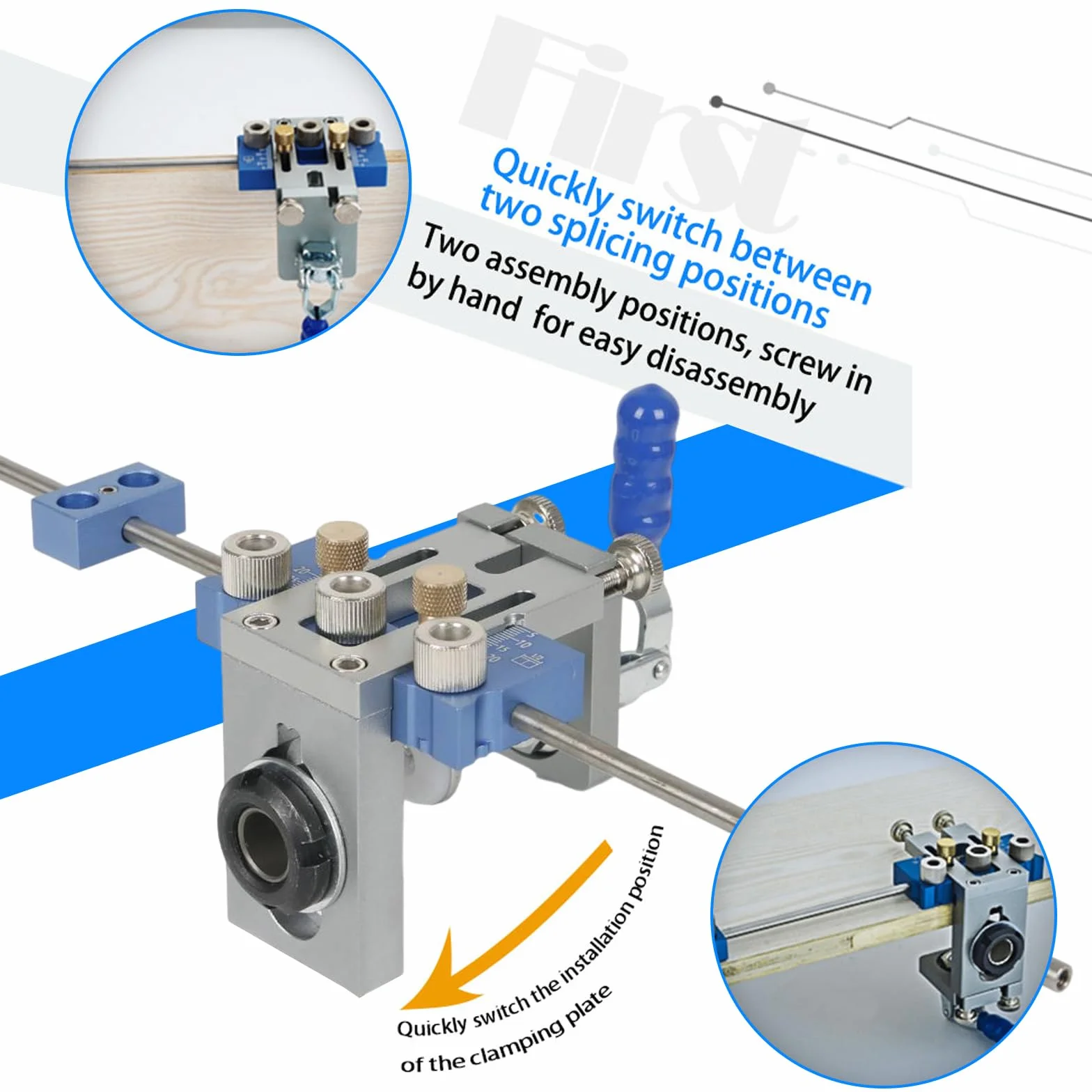 Model wiertła 5/8/10/15 mm, zestaw do wiercenia 3 w 1 z automatycznym centrowaniem, wielofunkcyjny, regulowany, narzędzie łączące do obróbki drewna