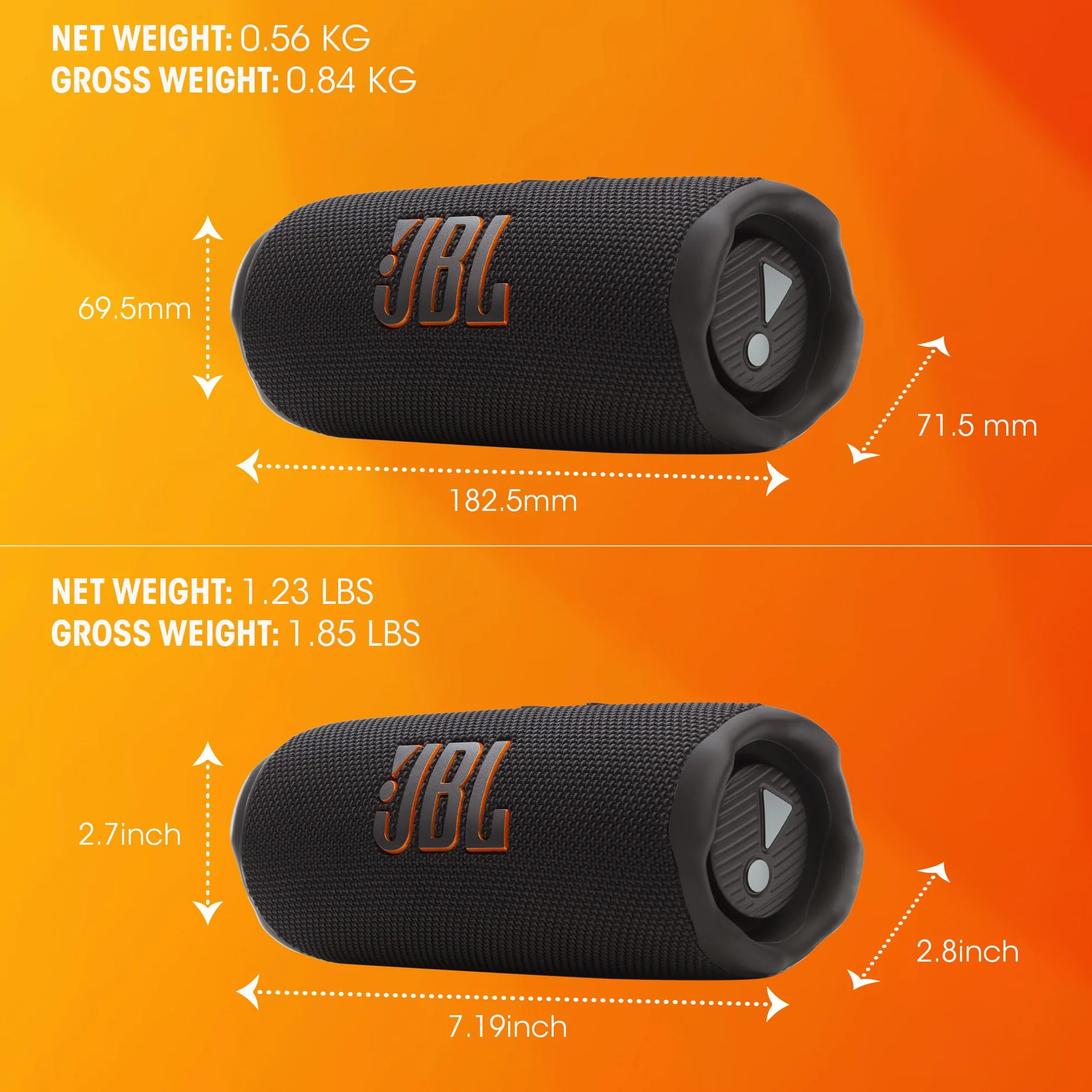 JBL Flip 7 Bezprzewodowy Przenośny Głośnik Bluetooth, IP68, 16 H, Czerwony