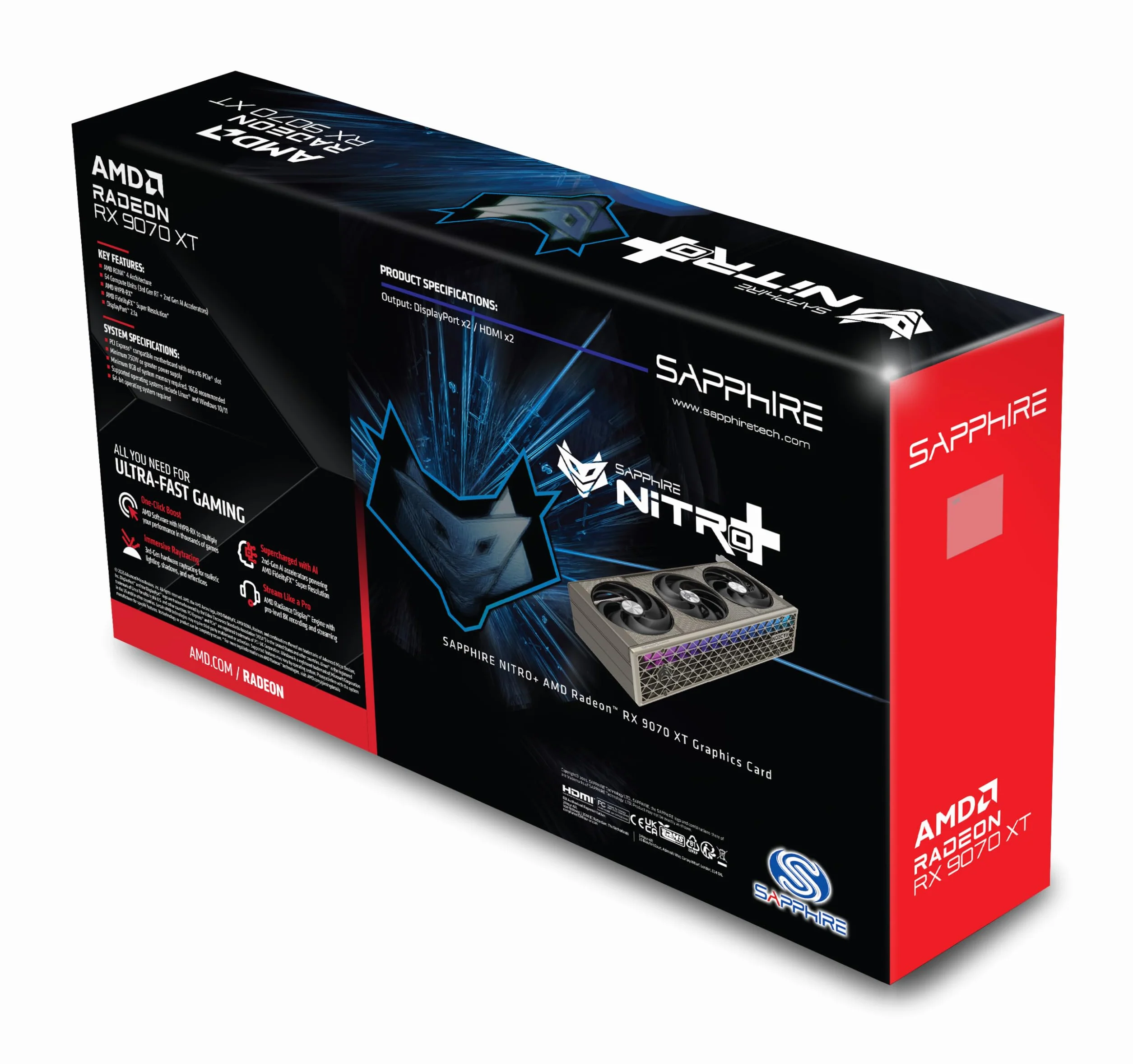 Sapphire NITRO+ AMD RADEON™ RX 9070 XT GAMING OC 16GB DUAL HDMI/DUAL DP