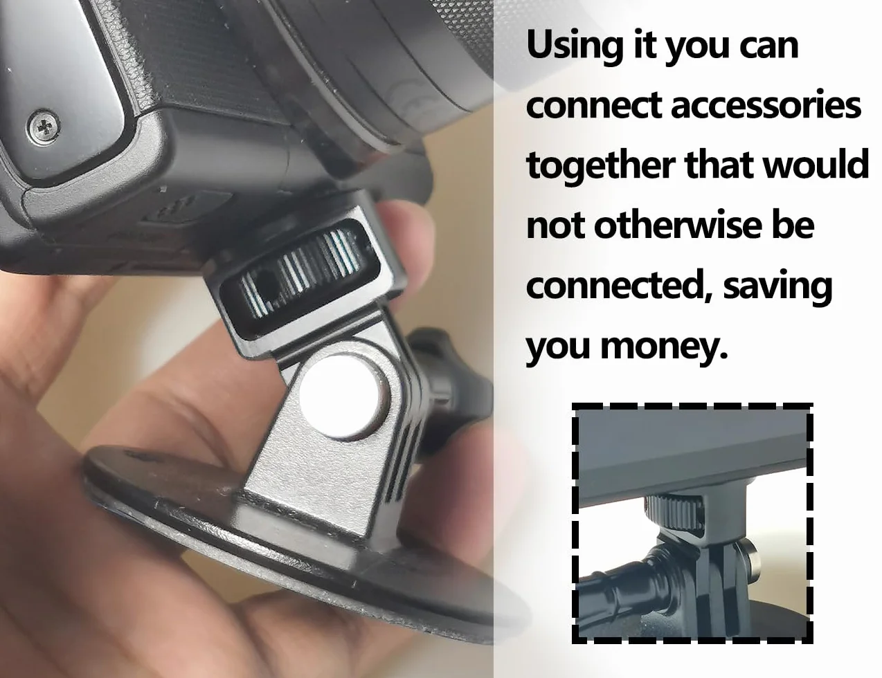 KAPSING 1/4 cala obrót 360° adapter gwintu do statywu akcesoria do aparatu kompatybilny z Gopro Insta 360 X2 X3