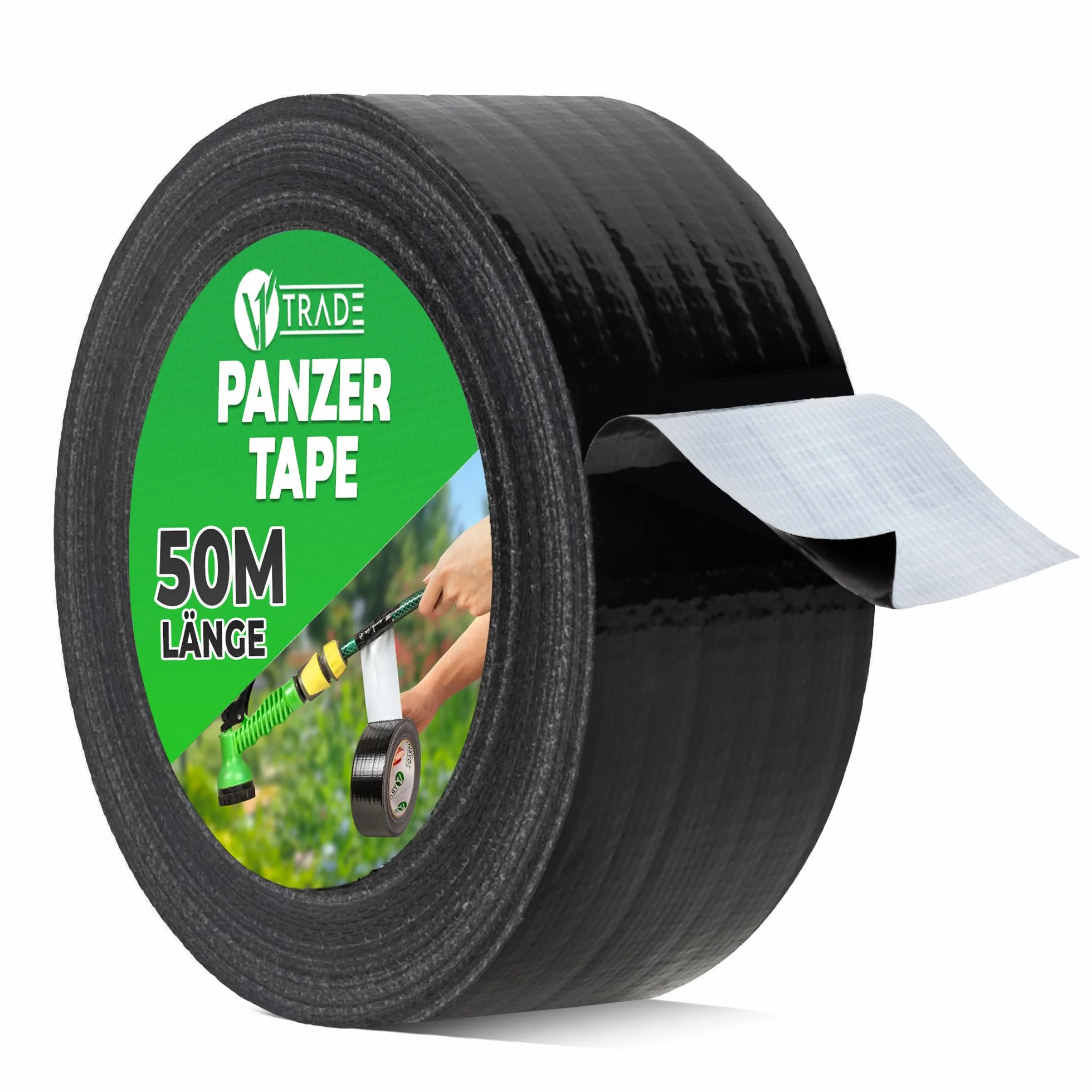 V1 TRADE Taśma Pancerna Czarna 48mm x 50m - 1x Mocna Taśma Naprawcza - Wodoodporna - Do Użytku Wewnętrznego i Zewnętrznego - Łatwa w Użyciu, Bez Śladów po Usunięciu