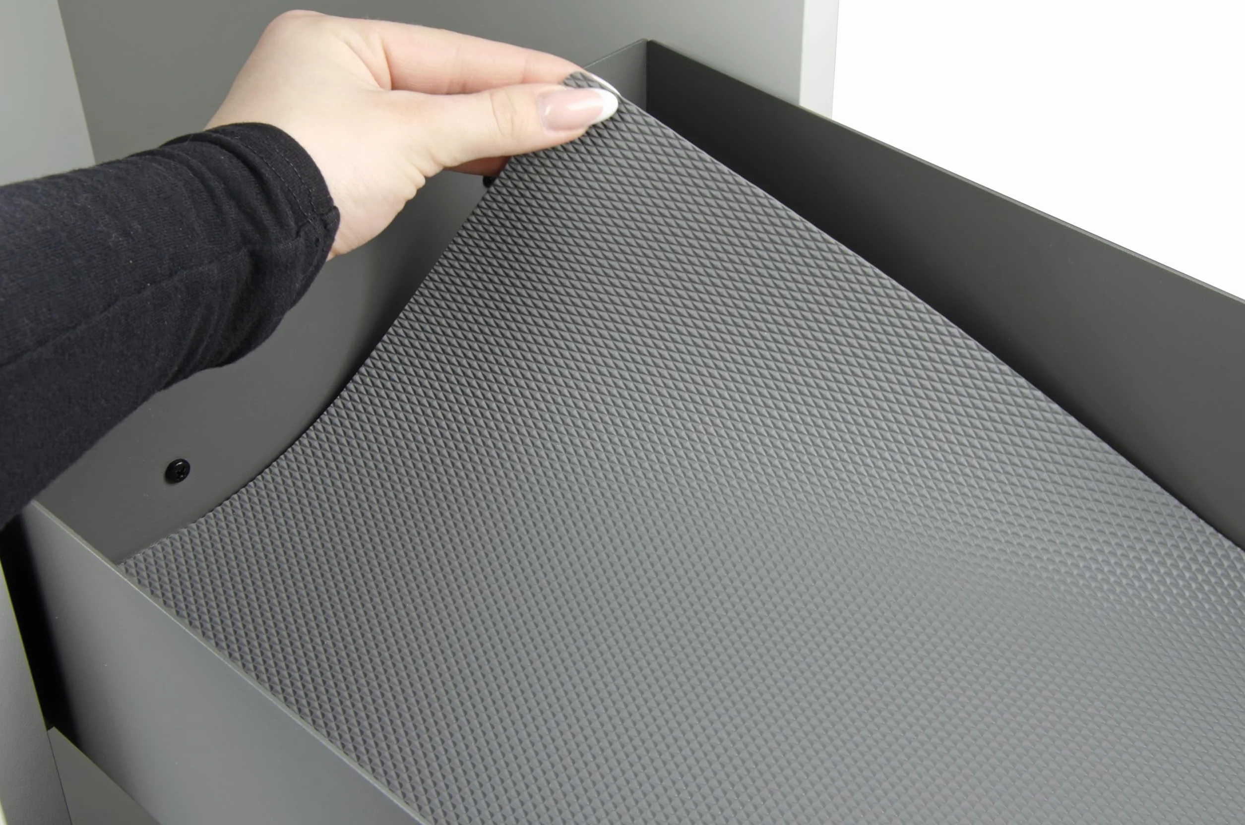 Wysuwana półka pod szafkę, 2 poziomy, 25-60 cm, antracyt – Softclose, prowadnica pod szafkę kuchenną z pełnym wysuwem (meble 250 mm)