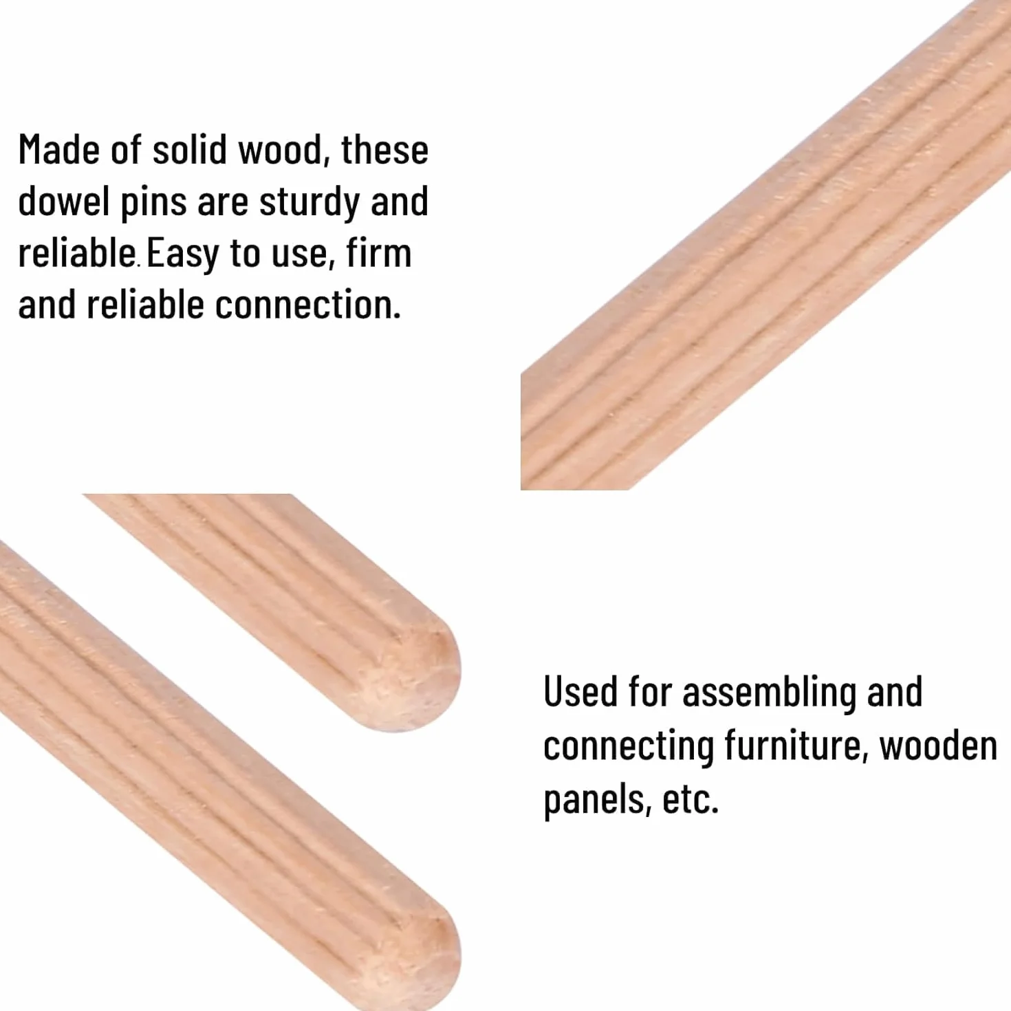 50 szt. Szuflada Szafki Okrągłe Ikea Kallax Kołki 101339, Kołki Drewno Karbowane Drewniane Rzemiosło Kołki Rozporowe Pręty (M6 * 40 (50 sztuk))