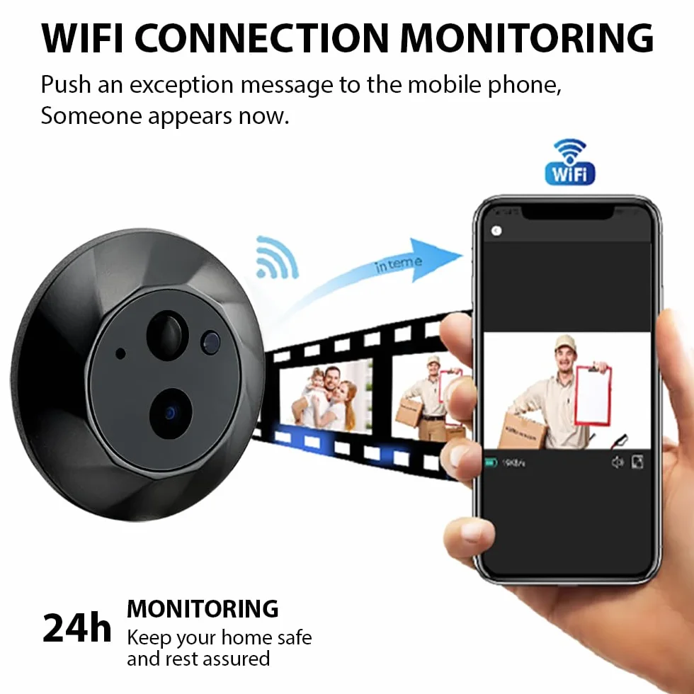 Dzwonek wideo WiFi do kamery Apartament wizjer 4,3 cala Kolorowy ekran Smart TY 1080P PIR Wykrywanie ruchu Wyświetlacz kamery alarmowej