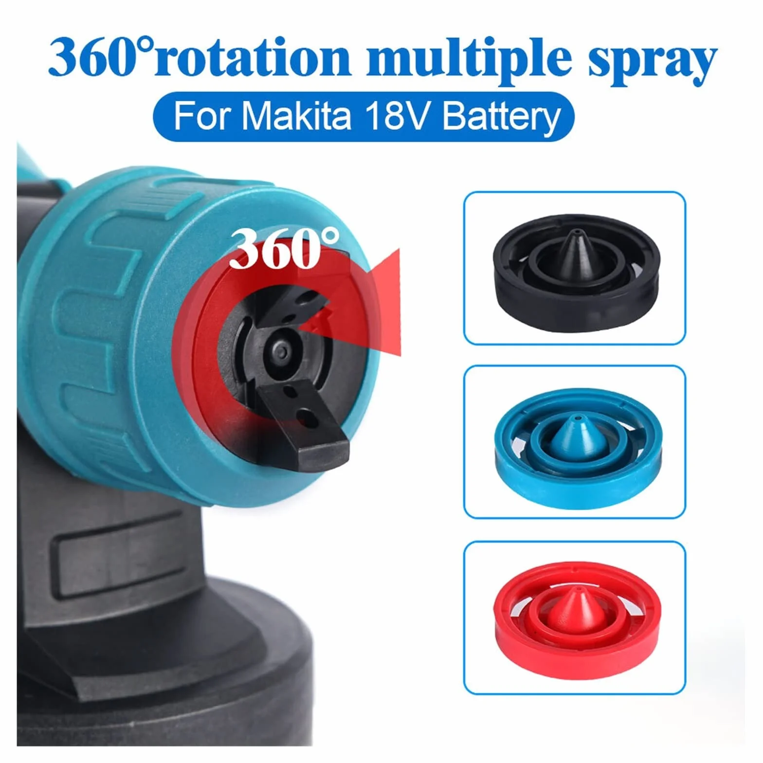 Pistolet natryskowy, Elektryczny Pistolet Natryskowy. Opryskiwacz Do Farb Domowych O Dużej Mocy. 3 Dysze O Pojemności 1000 ML.