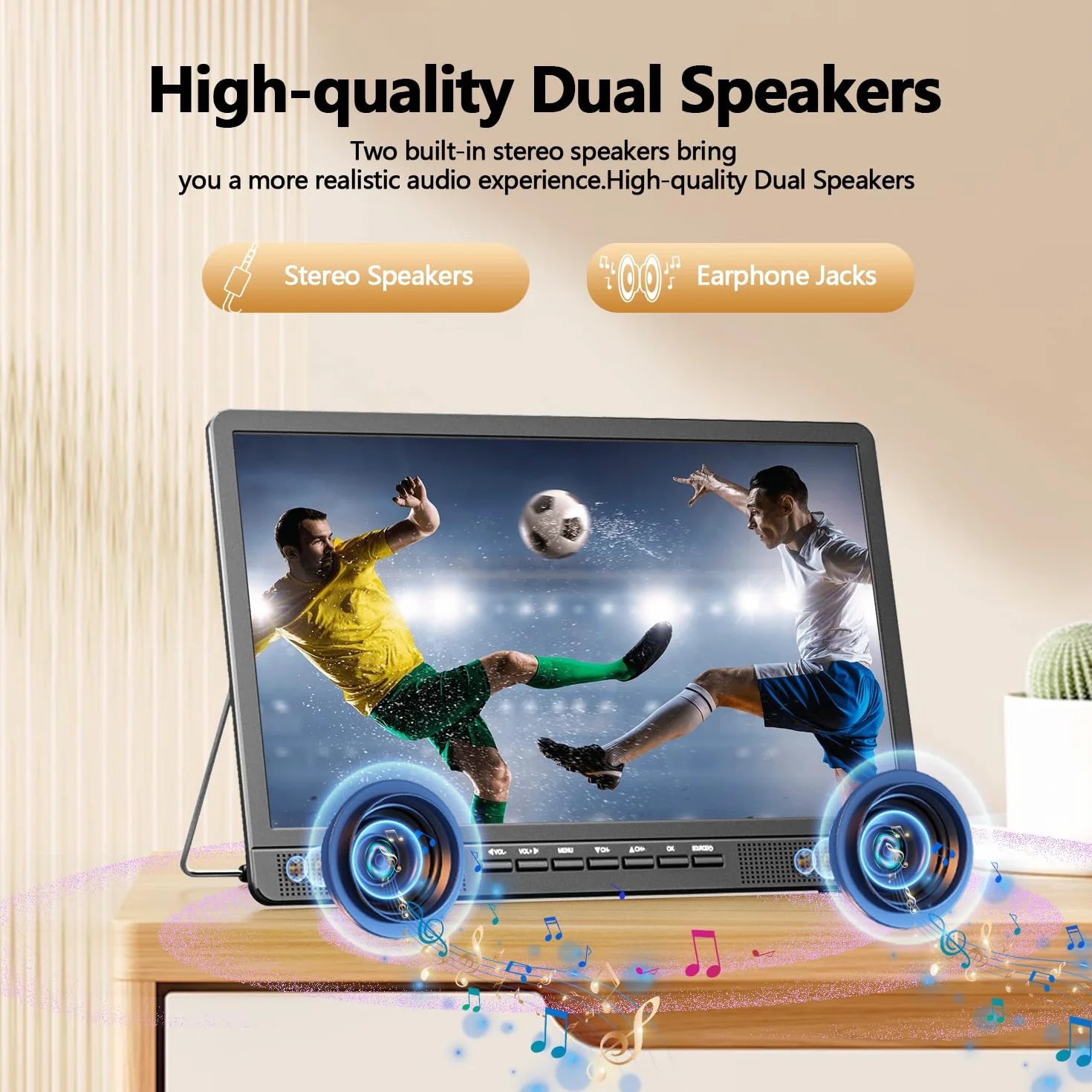 Desobry Przenośny telewizor 18 Mini LCD TV DVB/T2 HD 1080P 12V