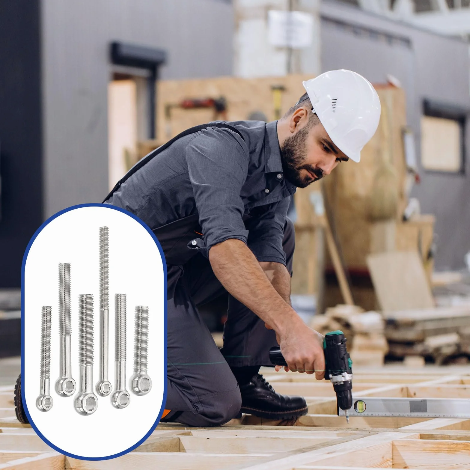PATIKIL Śruby oczkowe z ramieniem podnoszącym M5 x 23 mm 5 szt. Śruby na ramię do podnoszenia ze stali nierdzewnej 304 śruba gwintowana z oczkiem do podnoszenia zawieszenia srebrny