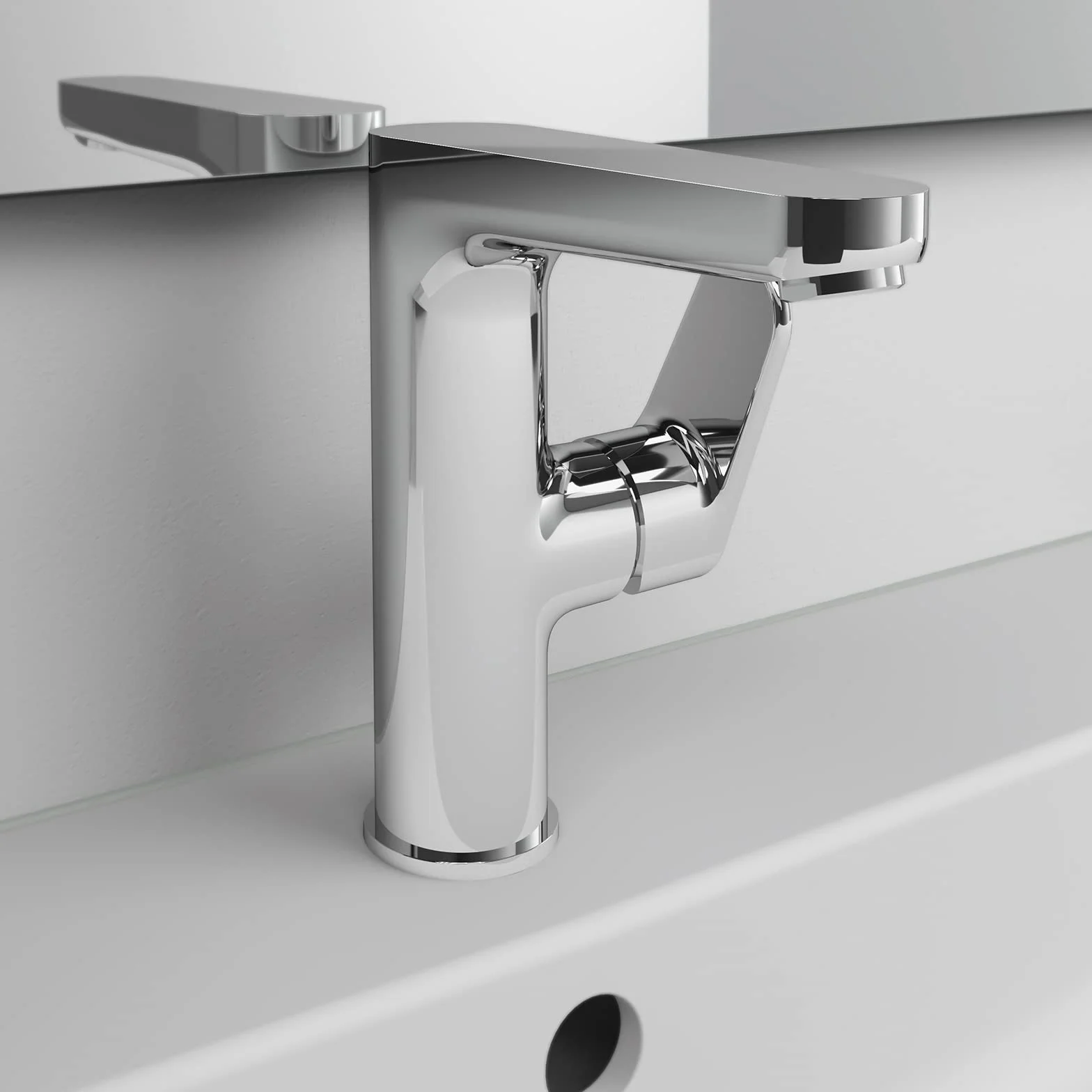 Ideal Standard BC703AA Cerafine O armatura umywalkowa z zestawem odpływowym z przyciskiem pociągu, chrom