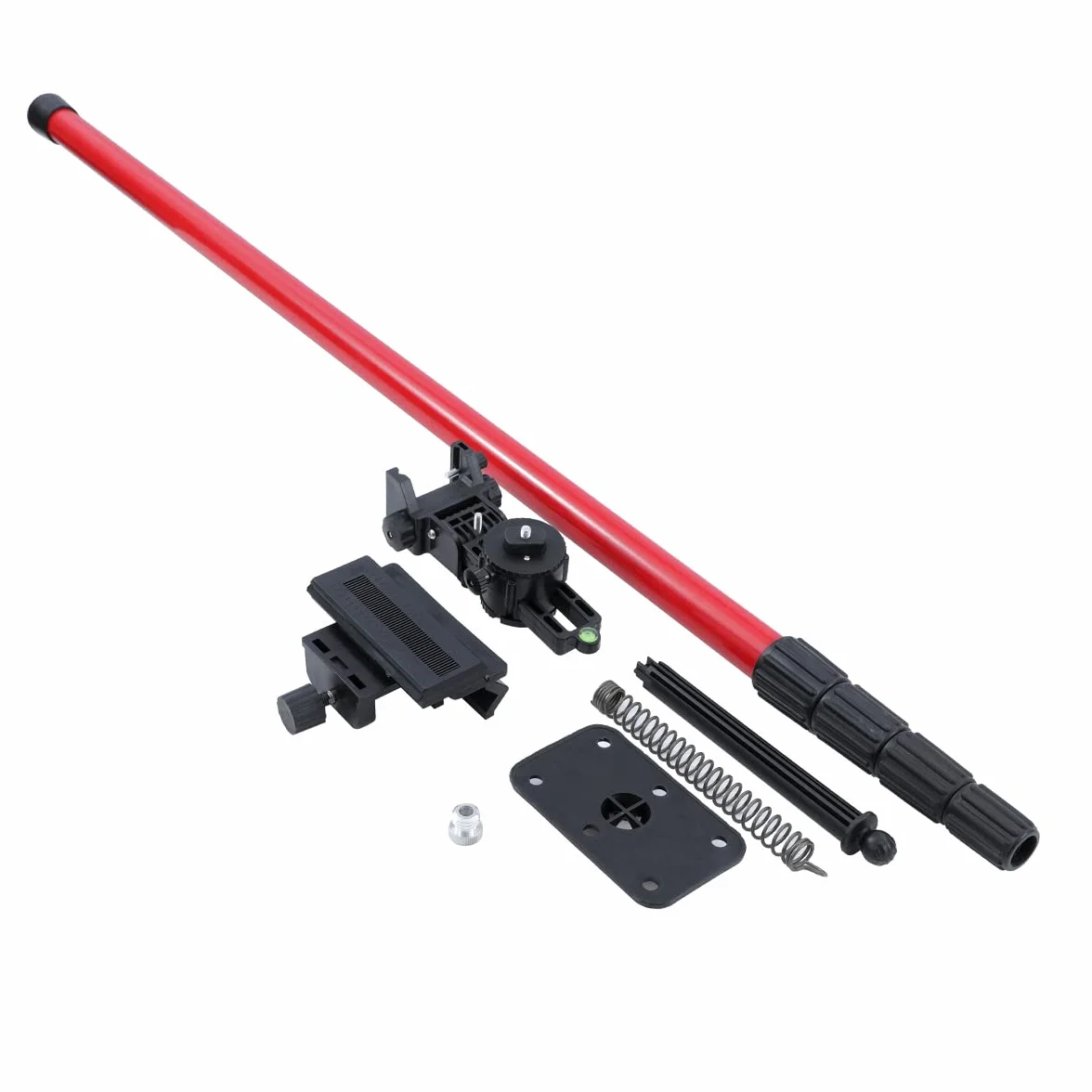 TOPWAY Laserowy drążek teleskopowy, 115-350 cm, stal wysokowęglowa, wysuwany drążek laserowy od podłogi do sufitu, z uchwytem i nylonową torbą, do obrotowych laserów krzyżowych, szybkie i elastyczne
