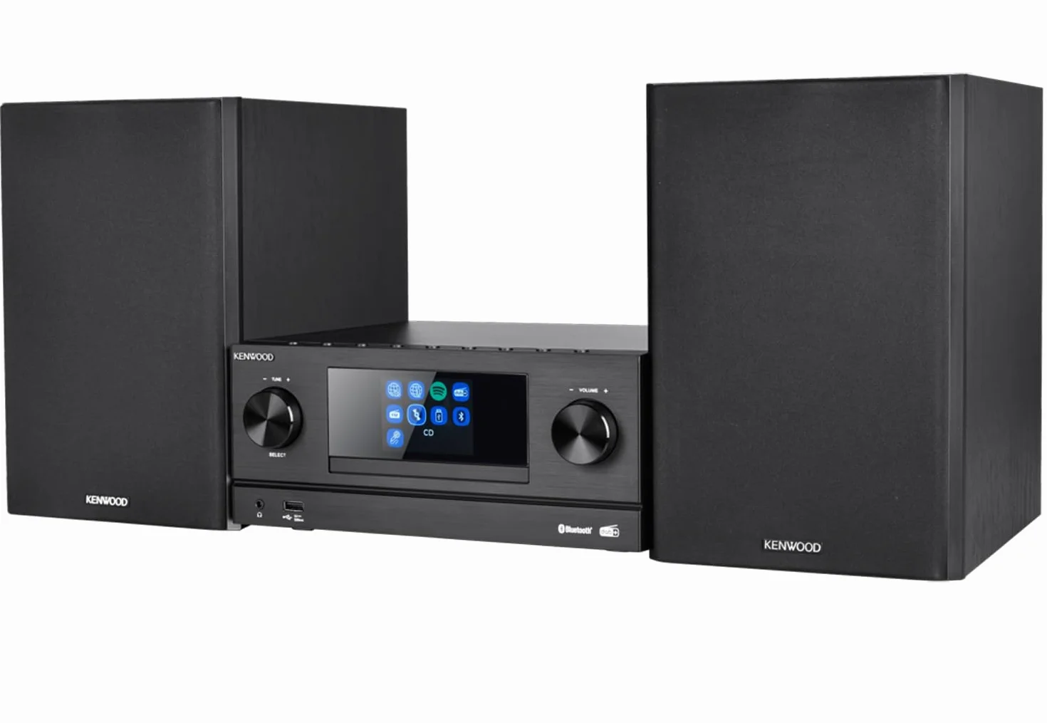 KENWOOD M-9000S-B Micro System Hi-Fi z CD, DAB+, radiem internetowym, Bluetooth, USB, kolorowym wyświetlaczem TFT