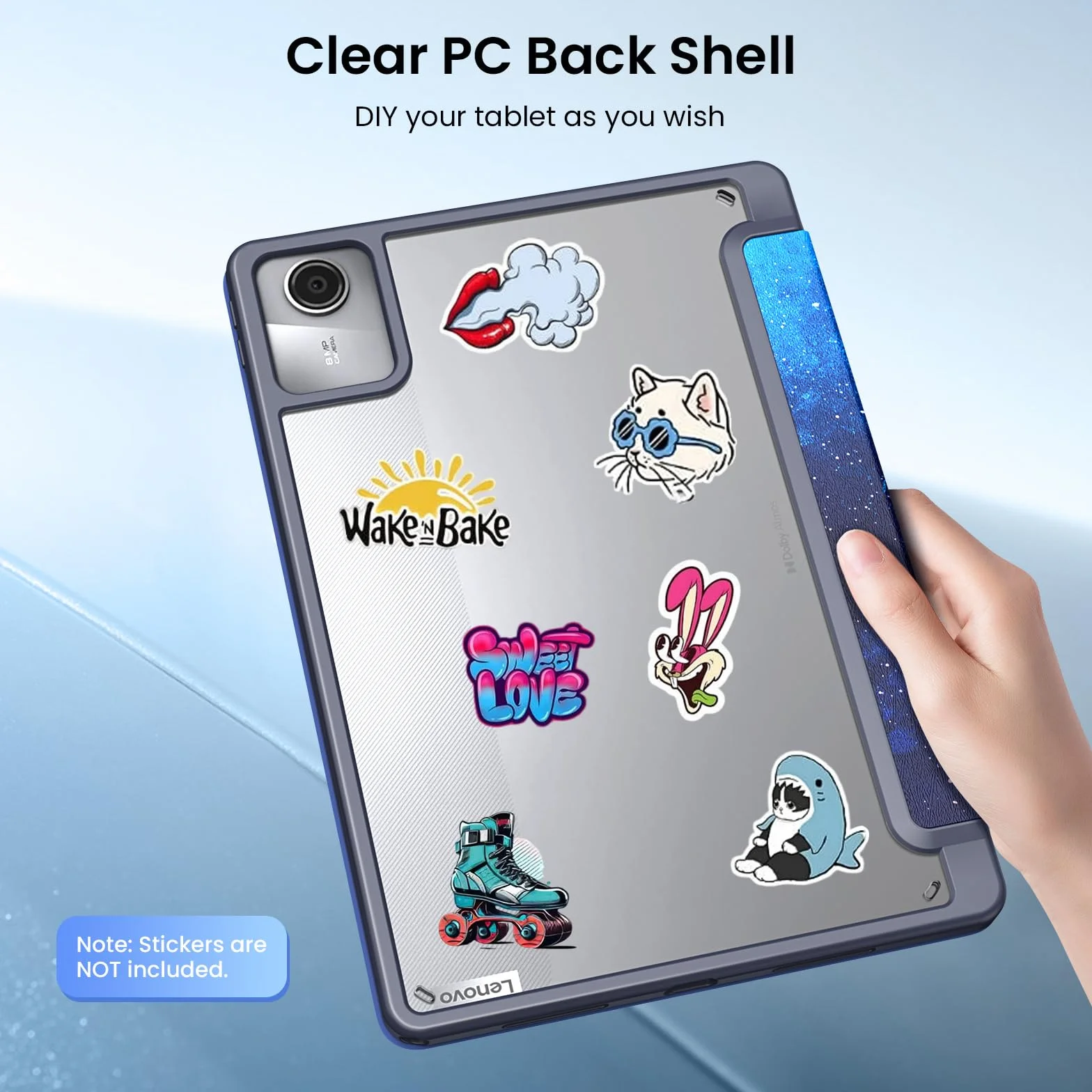MoKo Etui Lenovo Tab M11 2024 TB330FU TB330XU Ultra Cienka Składana Pokrowiec z Uchwytem na Rysik, Niebieskie Gwiaździste Niebo