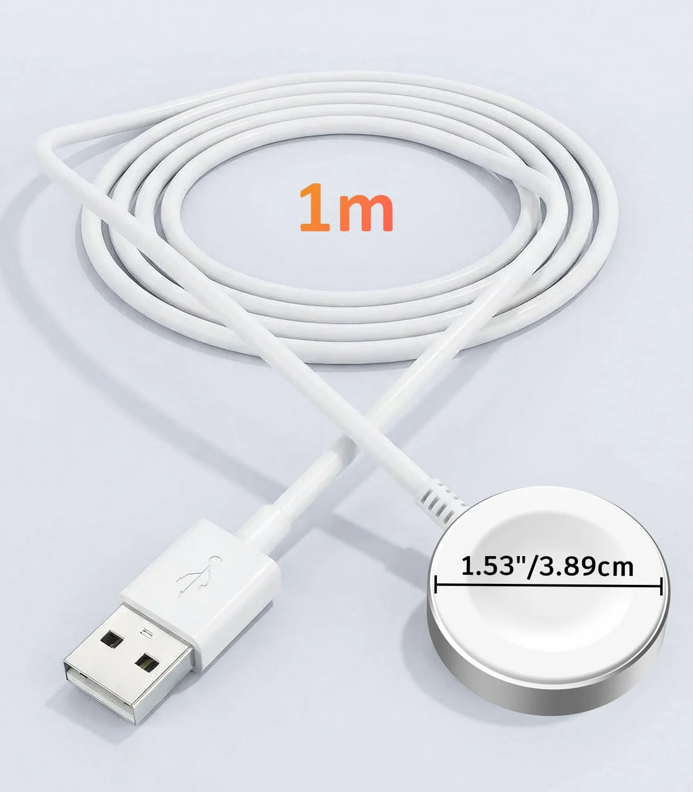 Wireless Charger Compatible with Huawei Watch GT6/5/4/3/2 Pro/Watch 5/4/3/Fit 4/Ultimate/D2 - Standard & Pro Models, Aluminum Alloy Charger Dock with a 100 cm Charging Cable, White